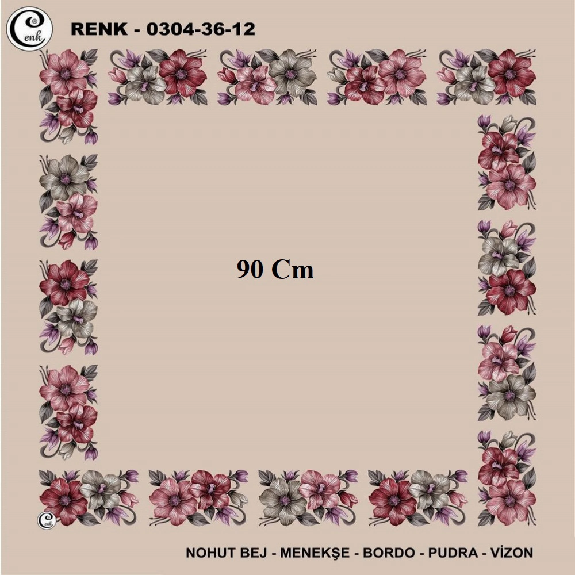 Cenk 90 CM İçi Boş Oyalık Yazma 036-12