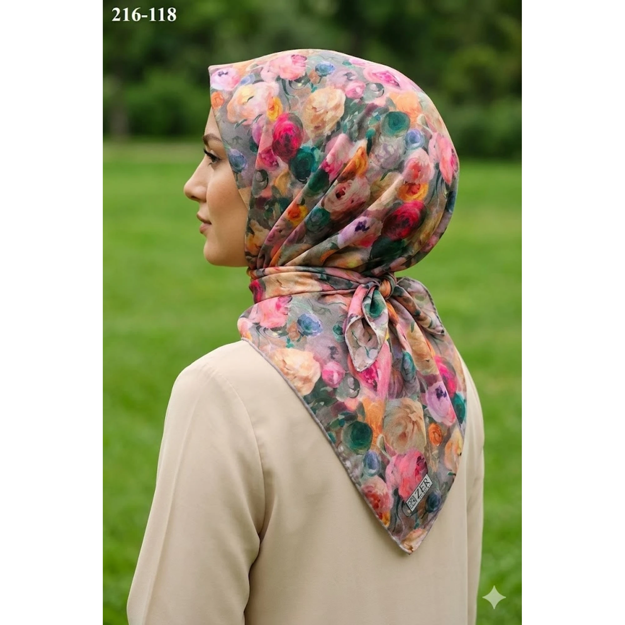 Zer Scarf Dijital Soft Pamuk Eşarp 216-118