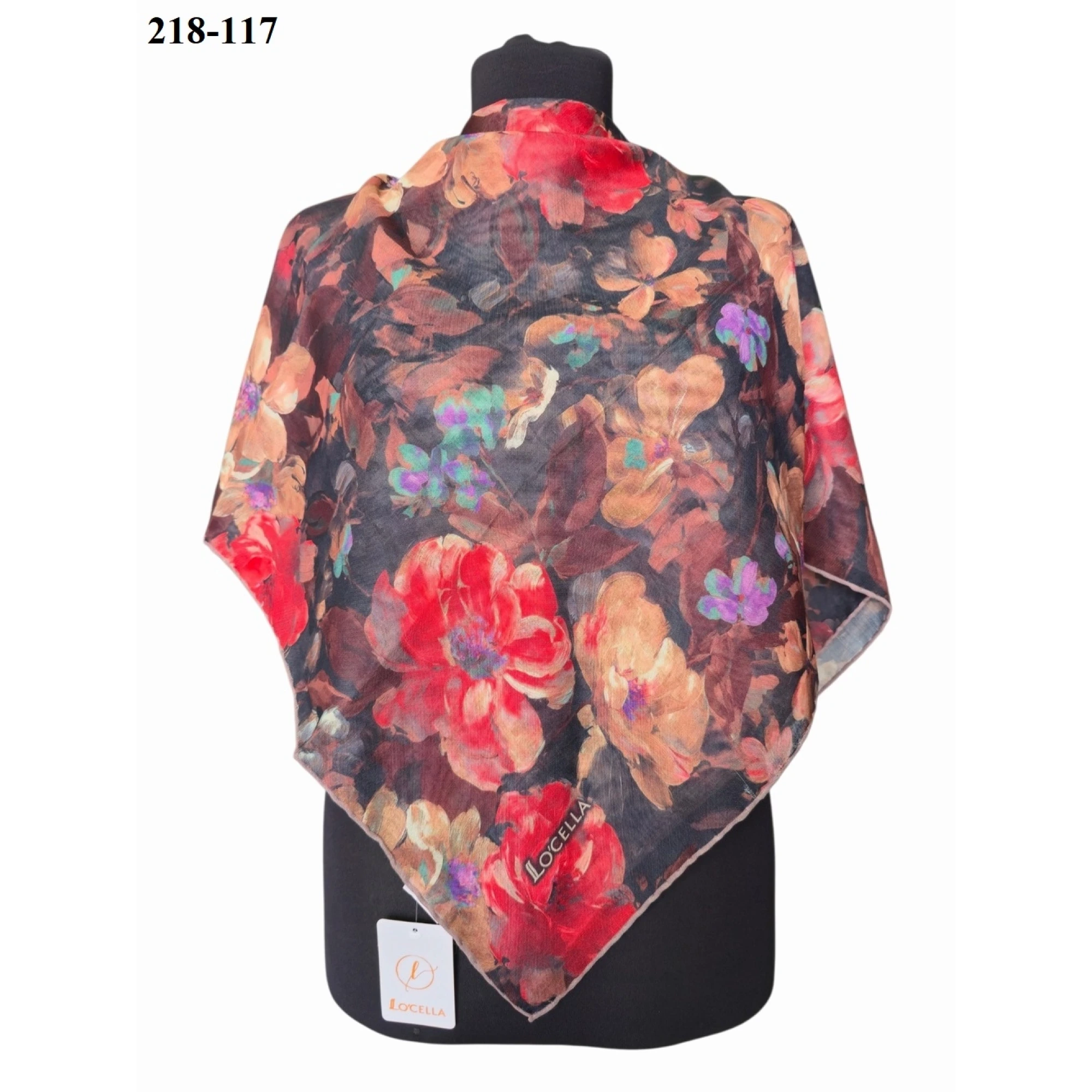 Locella Soft Pamuk Eşarp (Siyah) 218-117