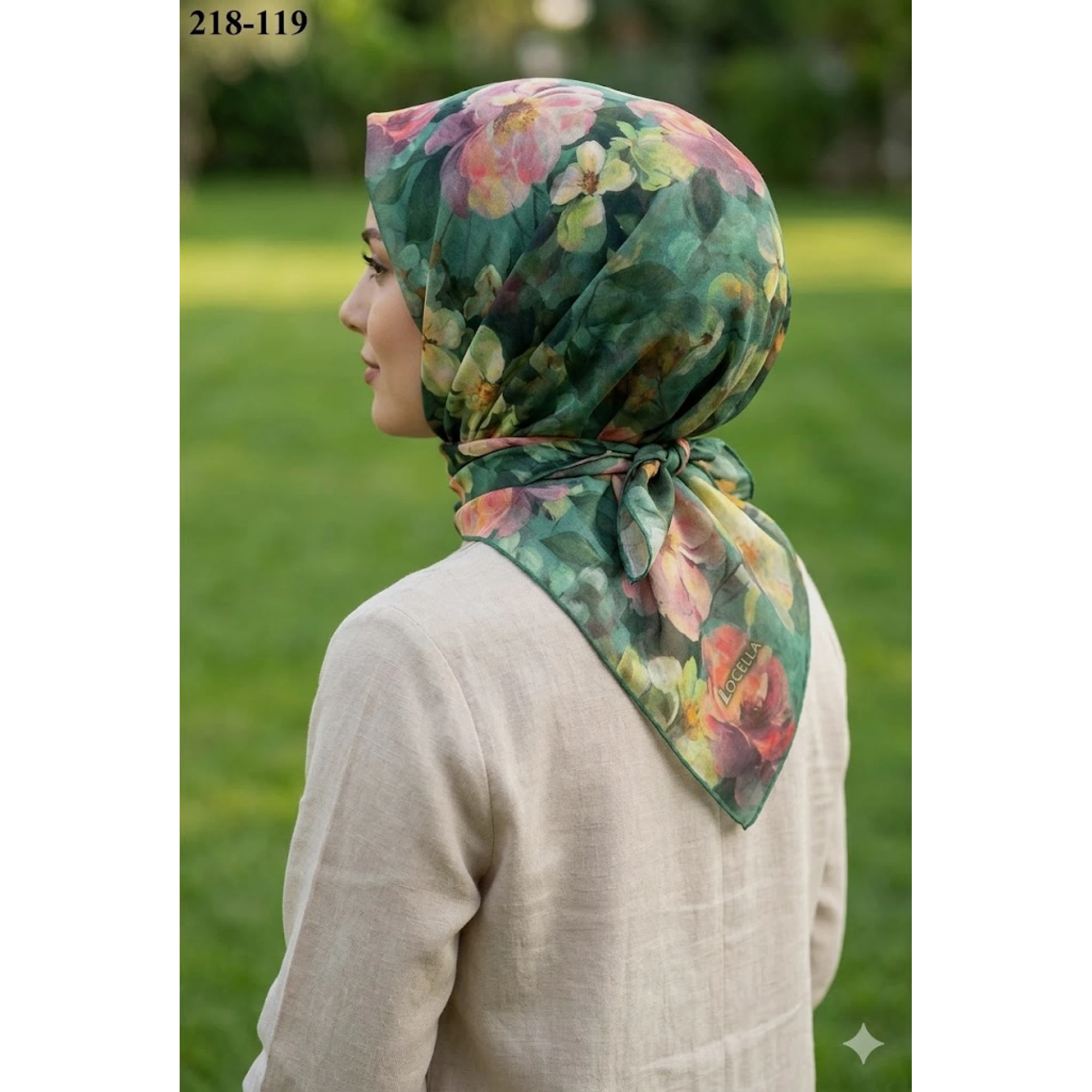 Locella Soft Pamuk Eşarp (Yeşil) 218-119