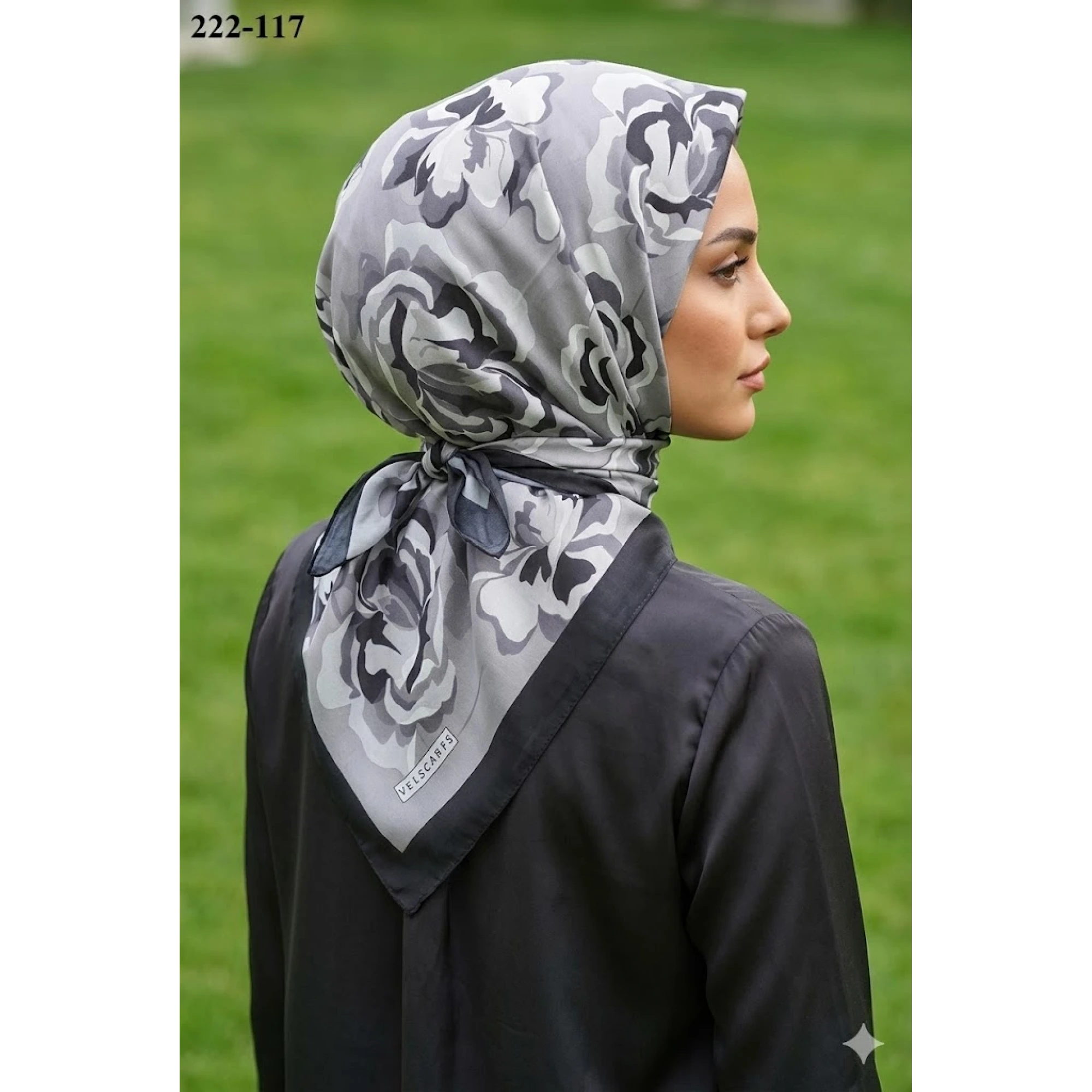 Velscarfs Soft Pamuk Parla Eşarp (Siyah) 222-117