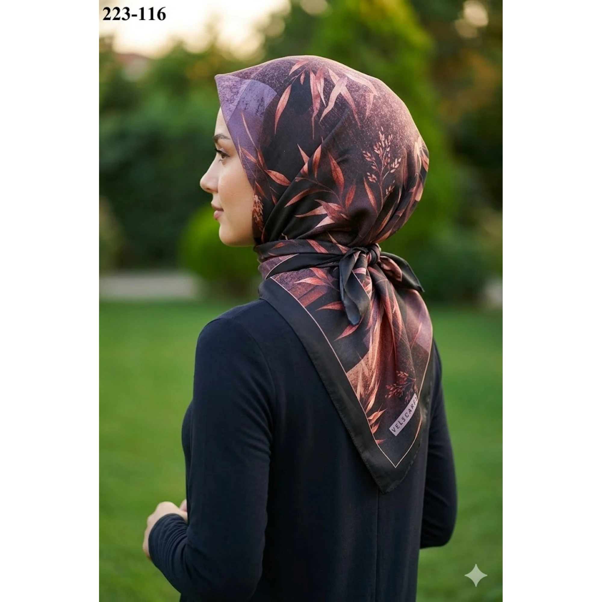 Velscarfs Soft Pamuk Parla Eşarp (Siyah) 223-116