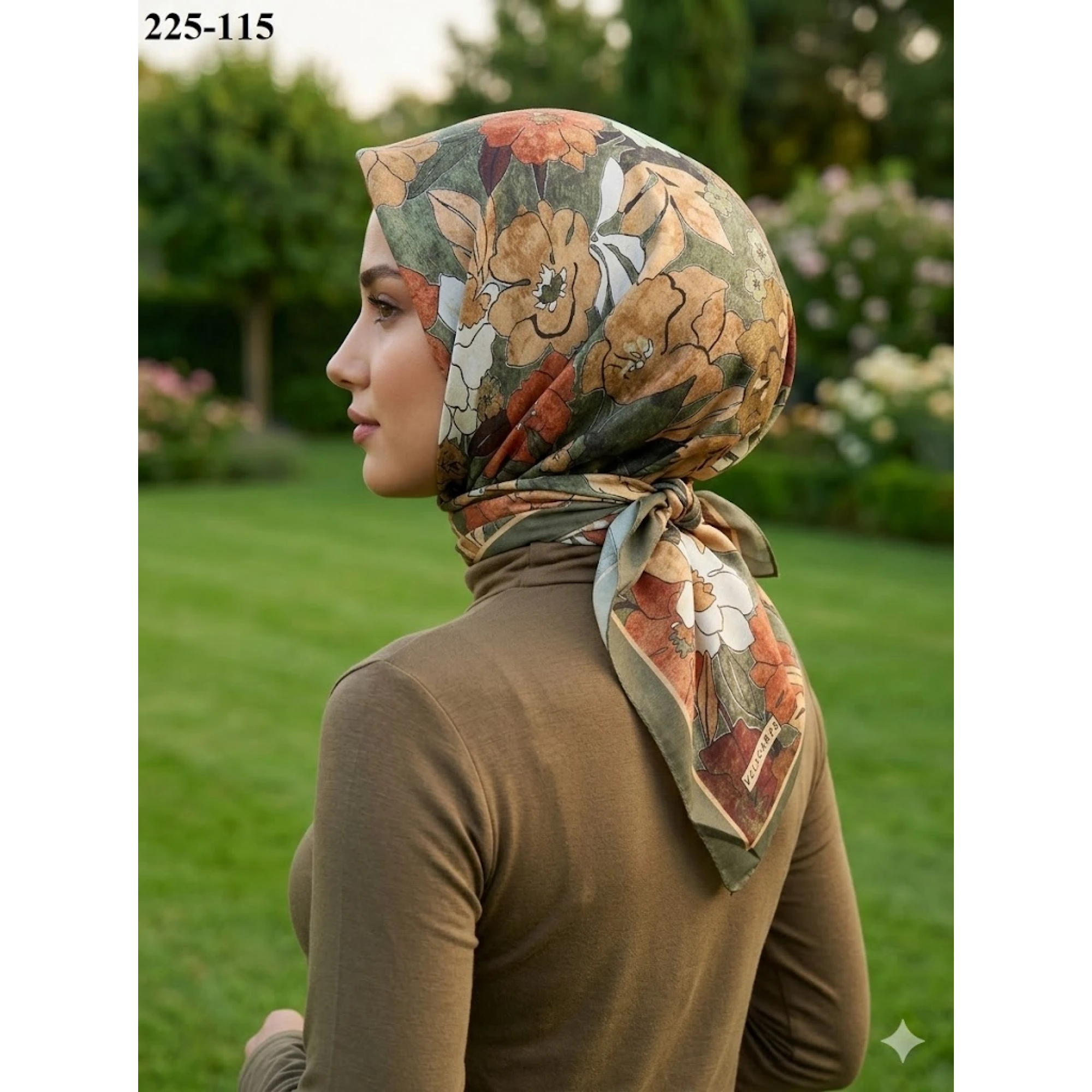Velscarfs Soft Pamuk Parla Eşarp (Yeşil) 225-115