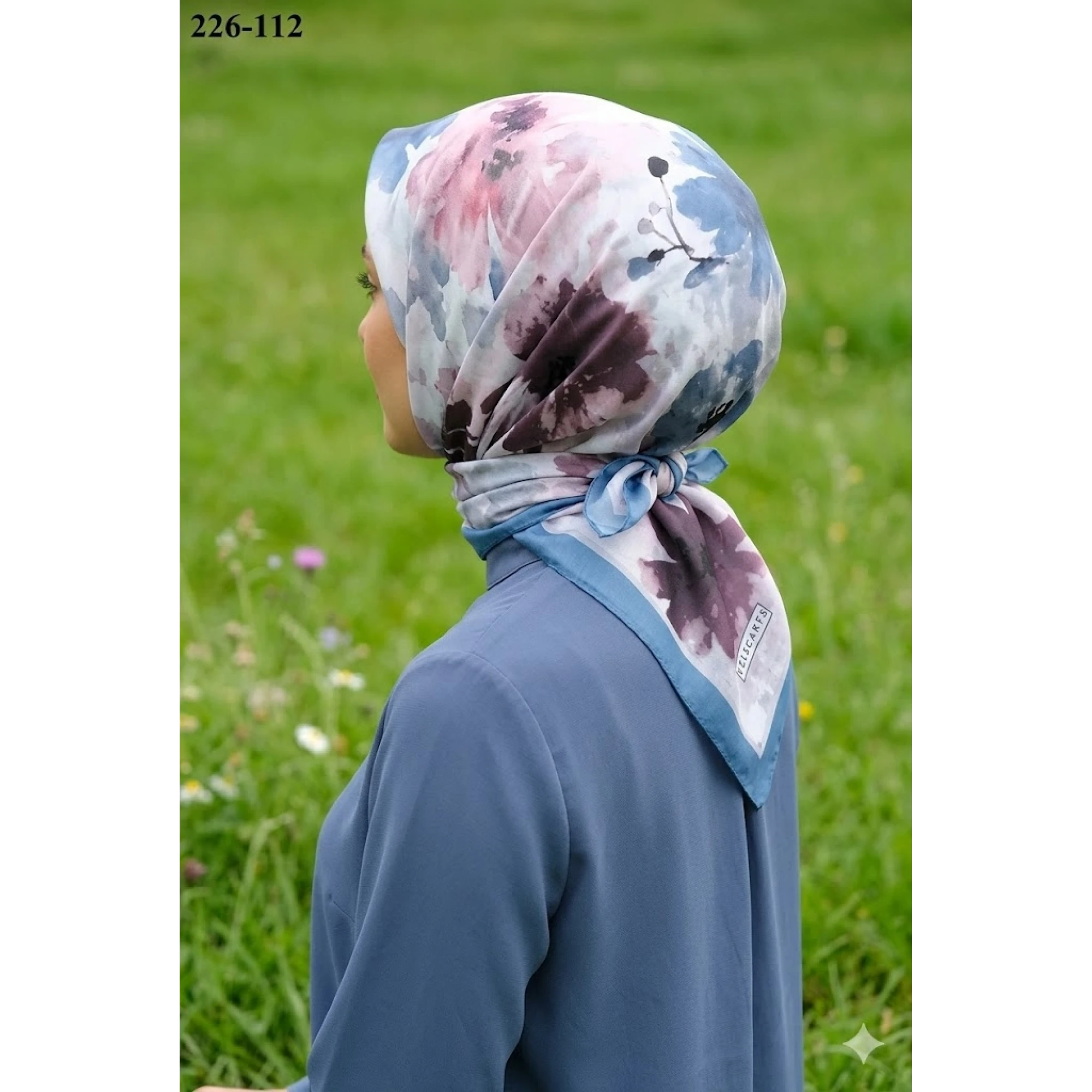 Velscarfs Soft Pamuk Parla Eşarp (İndigo) 226-112