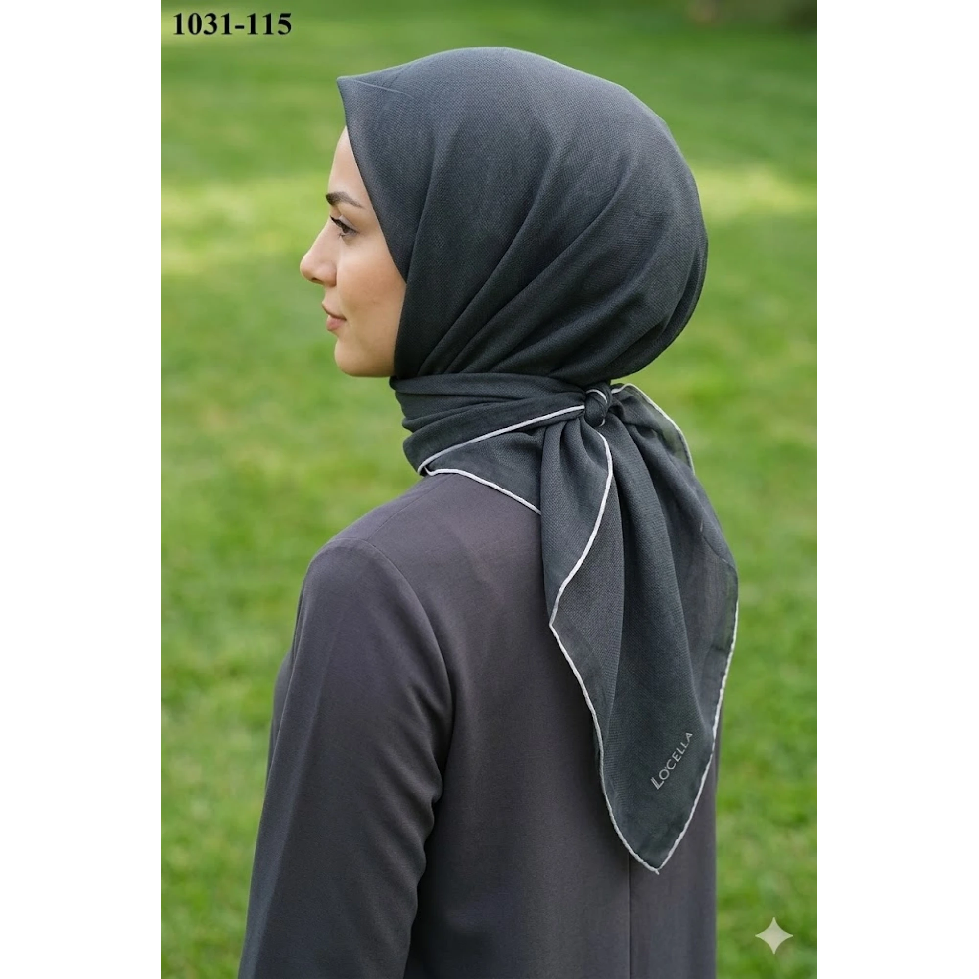 Locella Soft Pamuk Eşarp (Siyah Gri) 1031-115