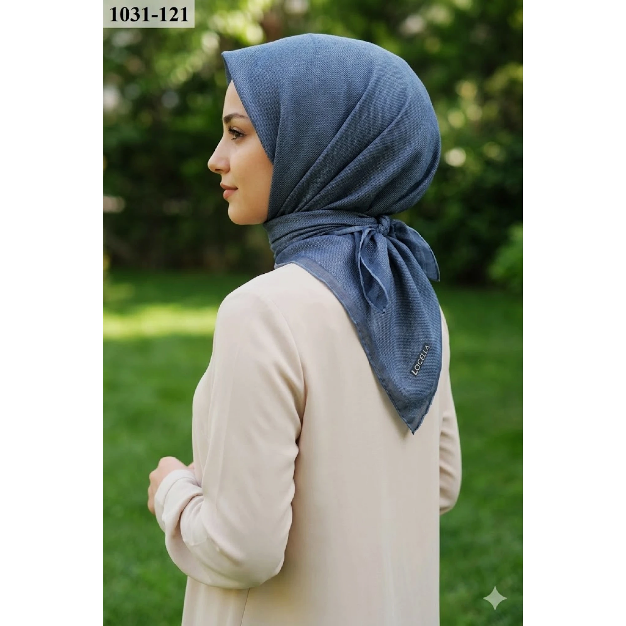 Locella Soft Pamuk Eşarp (Siyah Mavi) 1031-121