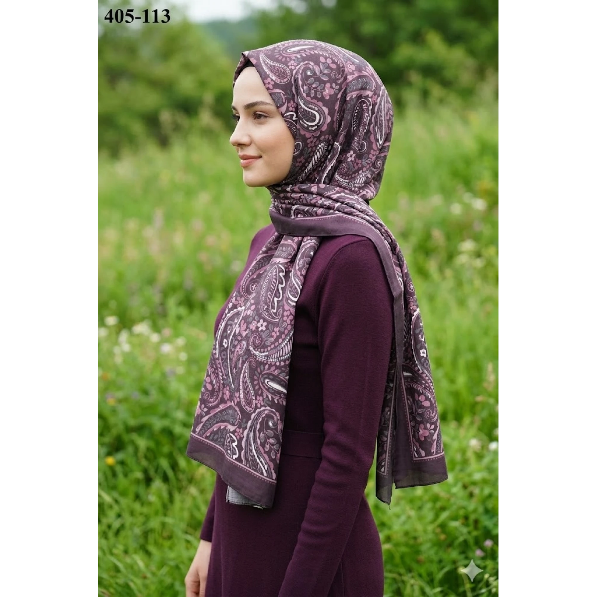 Eylül İpek Etnik Desen Soft Şal 405-113
