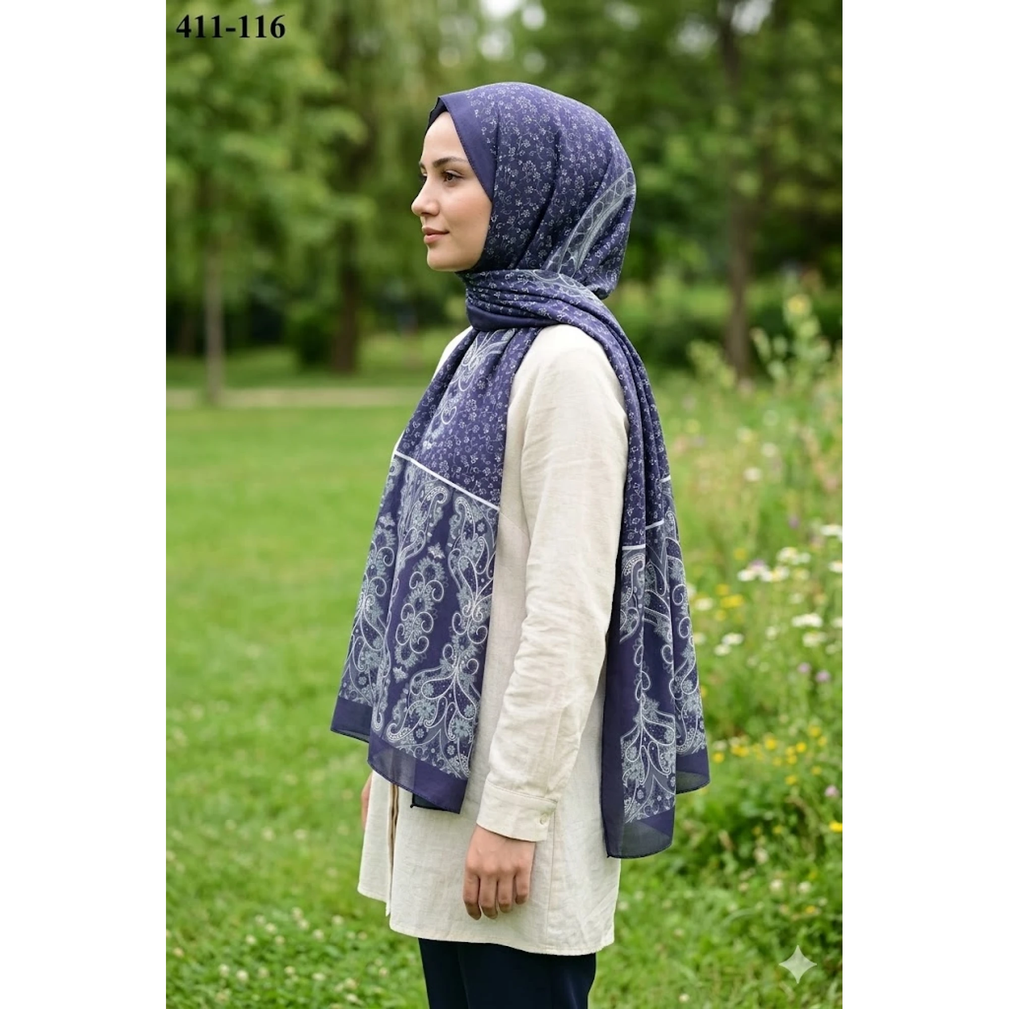 Soft İpek Etnik Desen Soft Şal 411-116