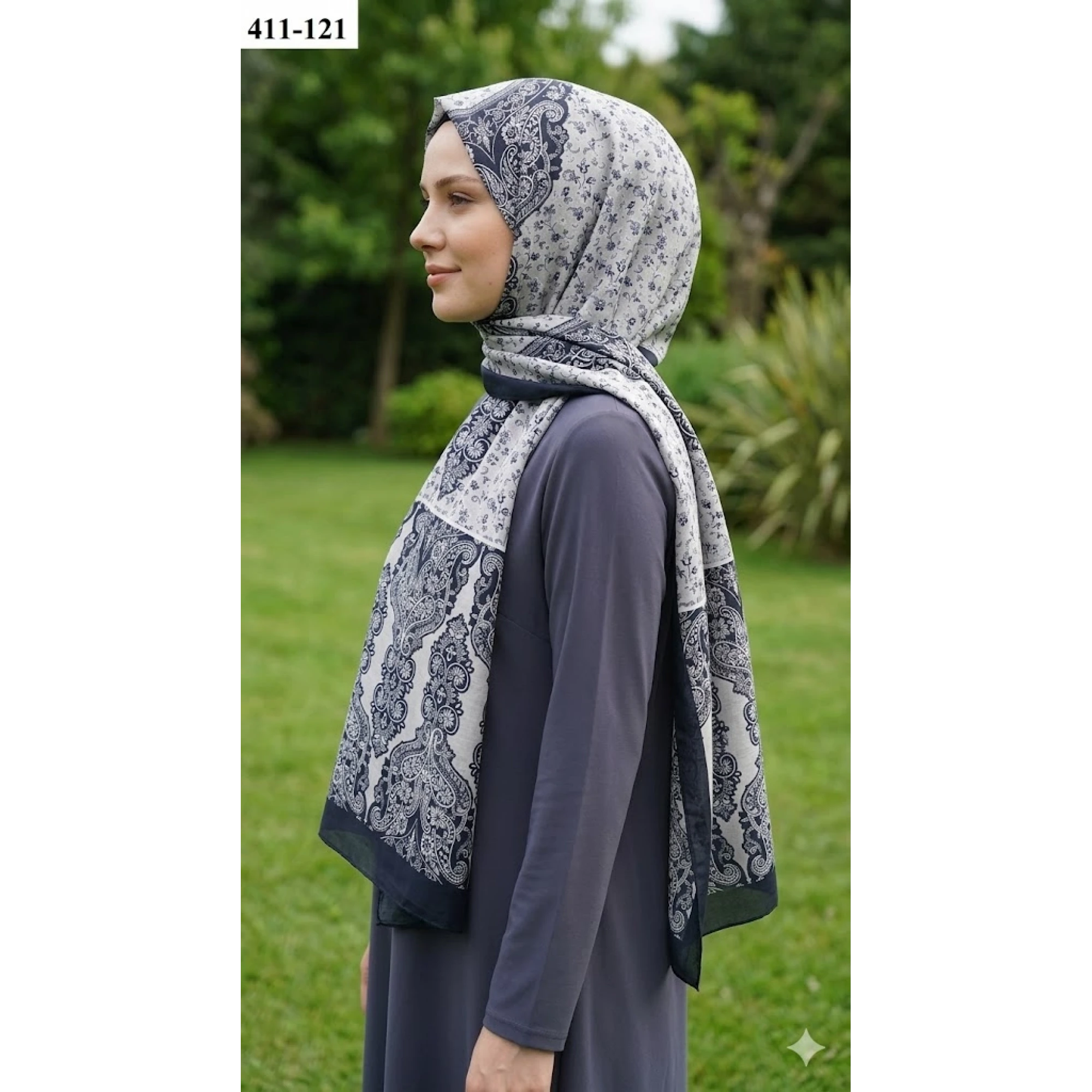 Soft İpek Etnik Desen Soft Şal 411-121