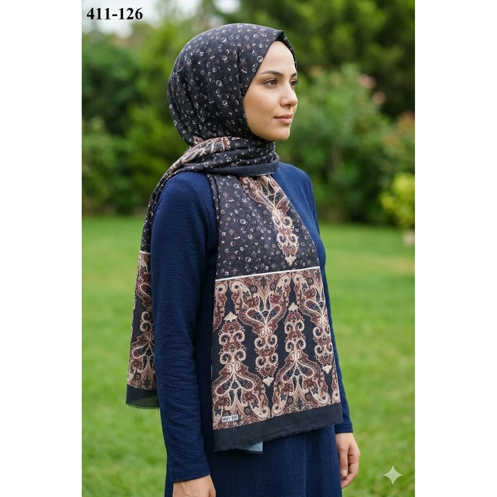 Soft İpek Etnik Desen Soft Şal 411-126