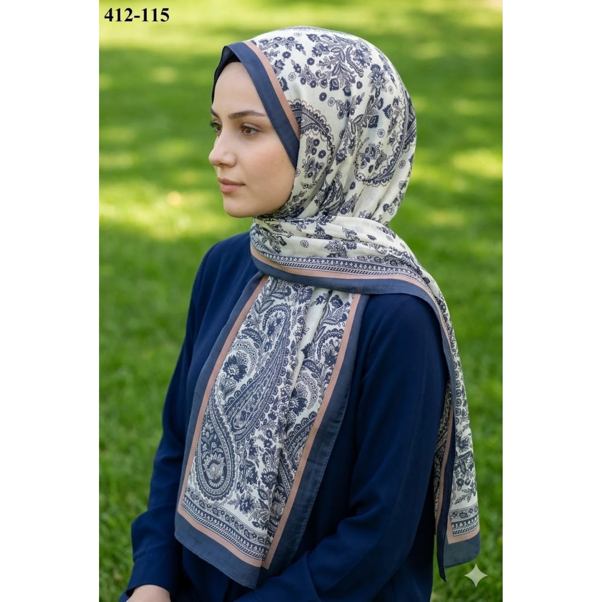 Soft İpek Etnik Desen Soft Şal 412-115