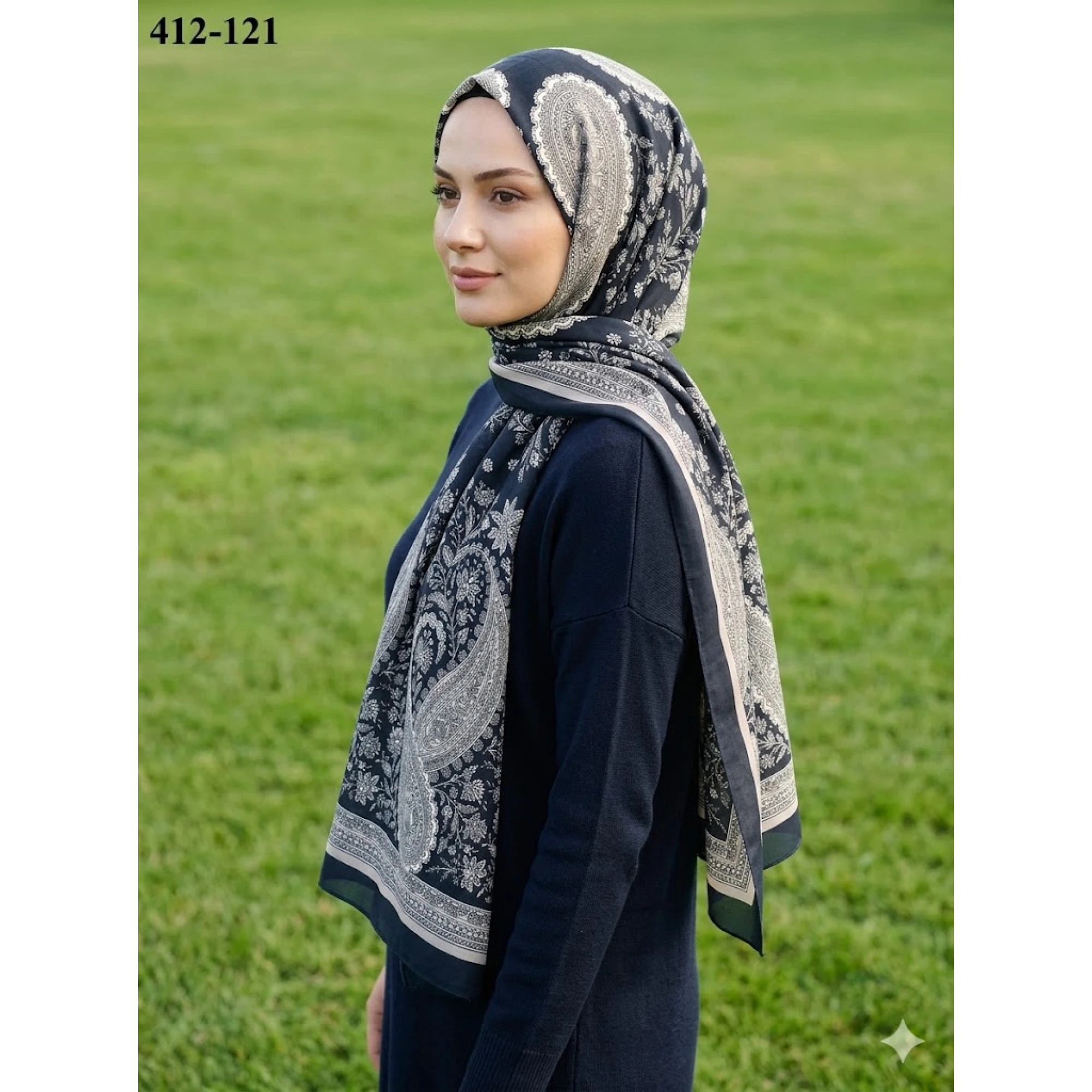 Soft İpek Etnik Desen Soft Şal 412-121