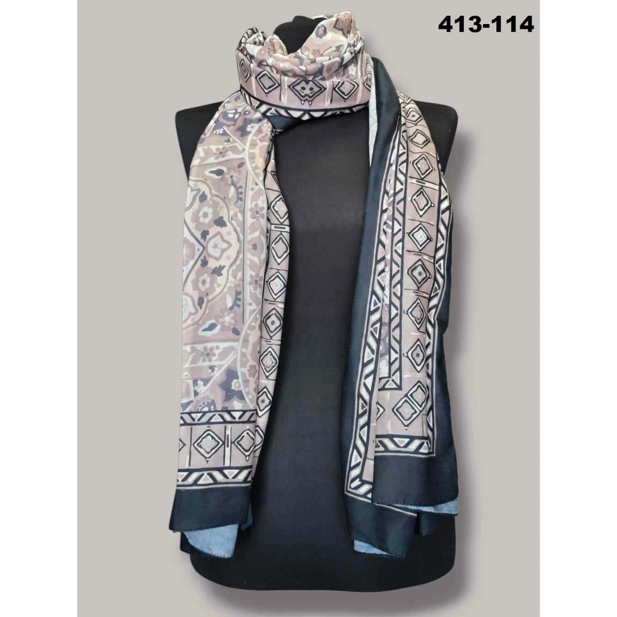 Soft İpek Etnik Desen Soft Şal 413-114