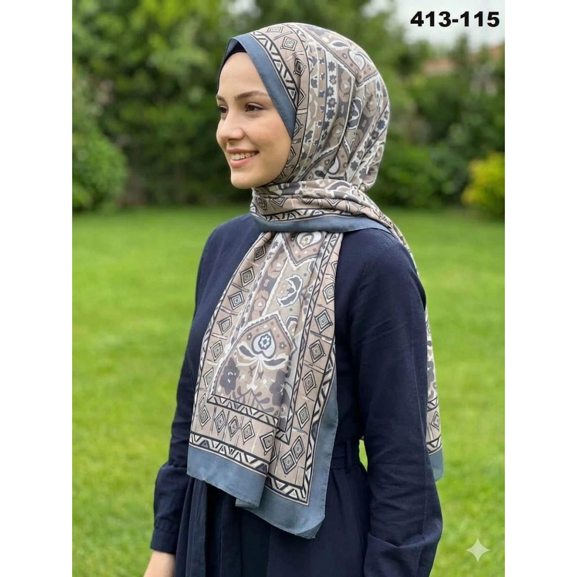 Soft İpek Etnik Desen Soft Şal 413-115