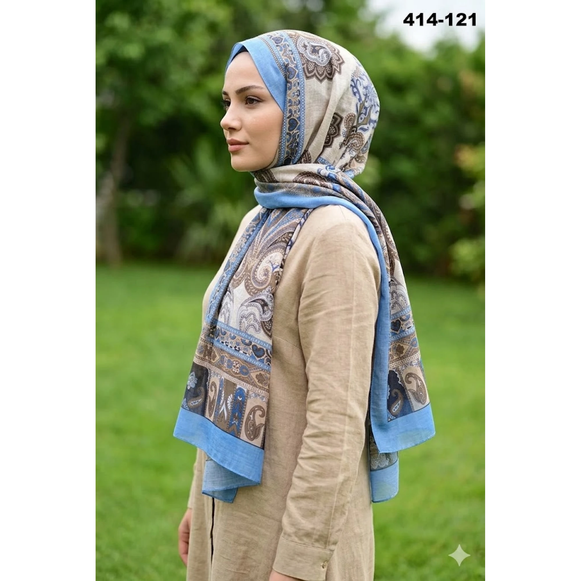 Eylül İpek Etnik Desen Soft Şal 414-121