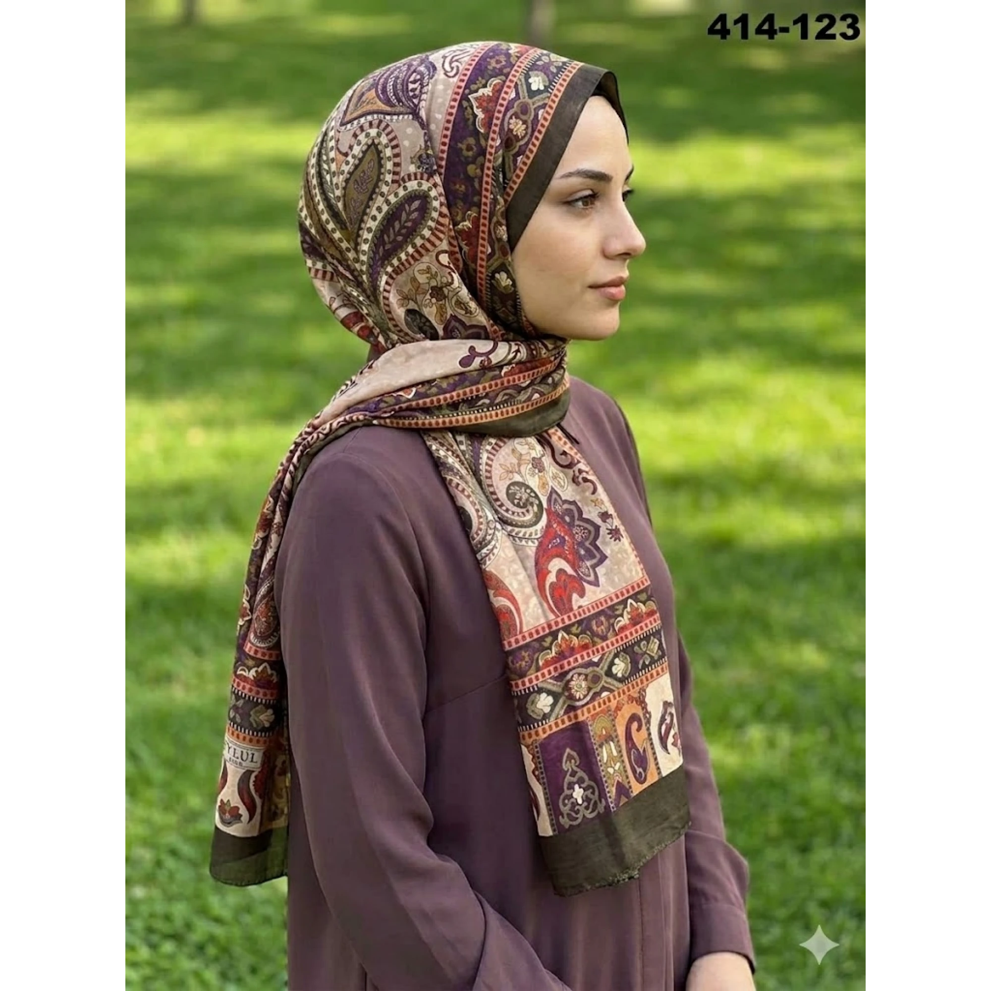 Eylül İpek Etnik Desen Soft Şal 414-123