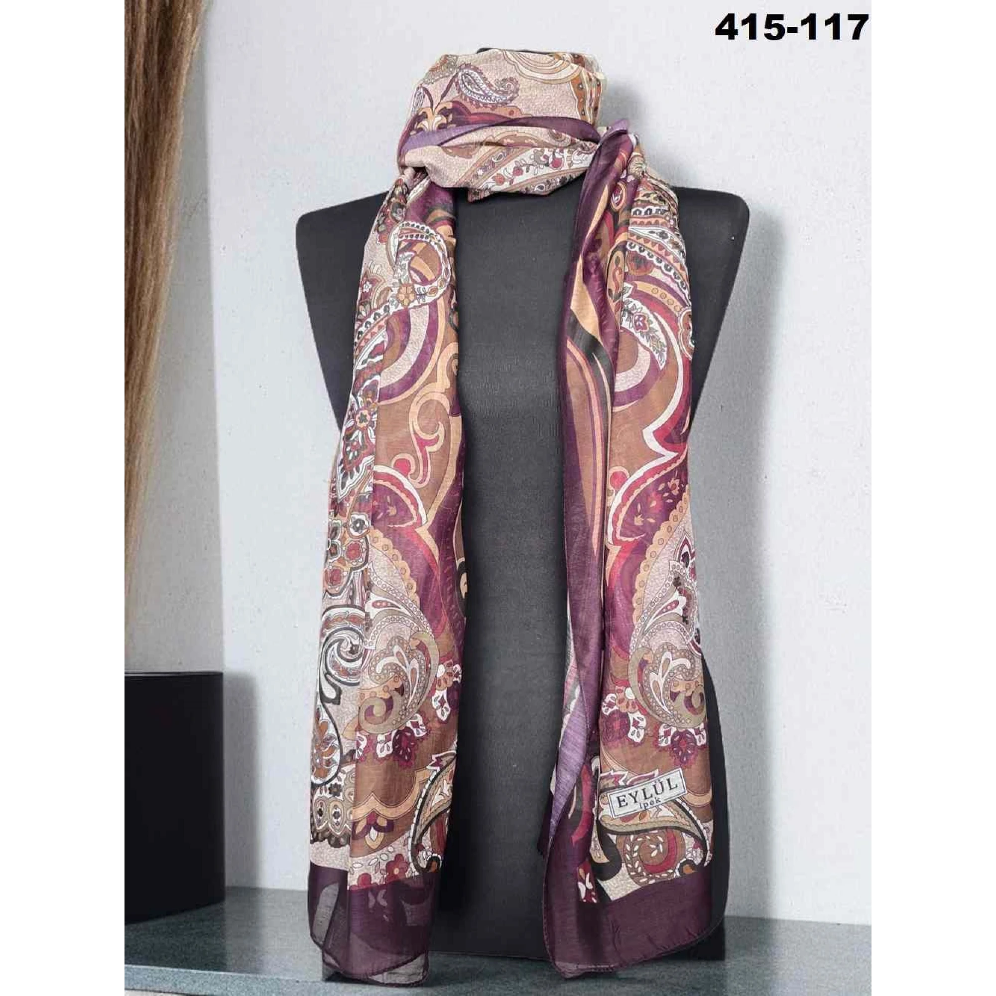 Eylül İpek Etnik Desen Soft Şal 415-117