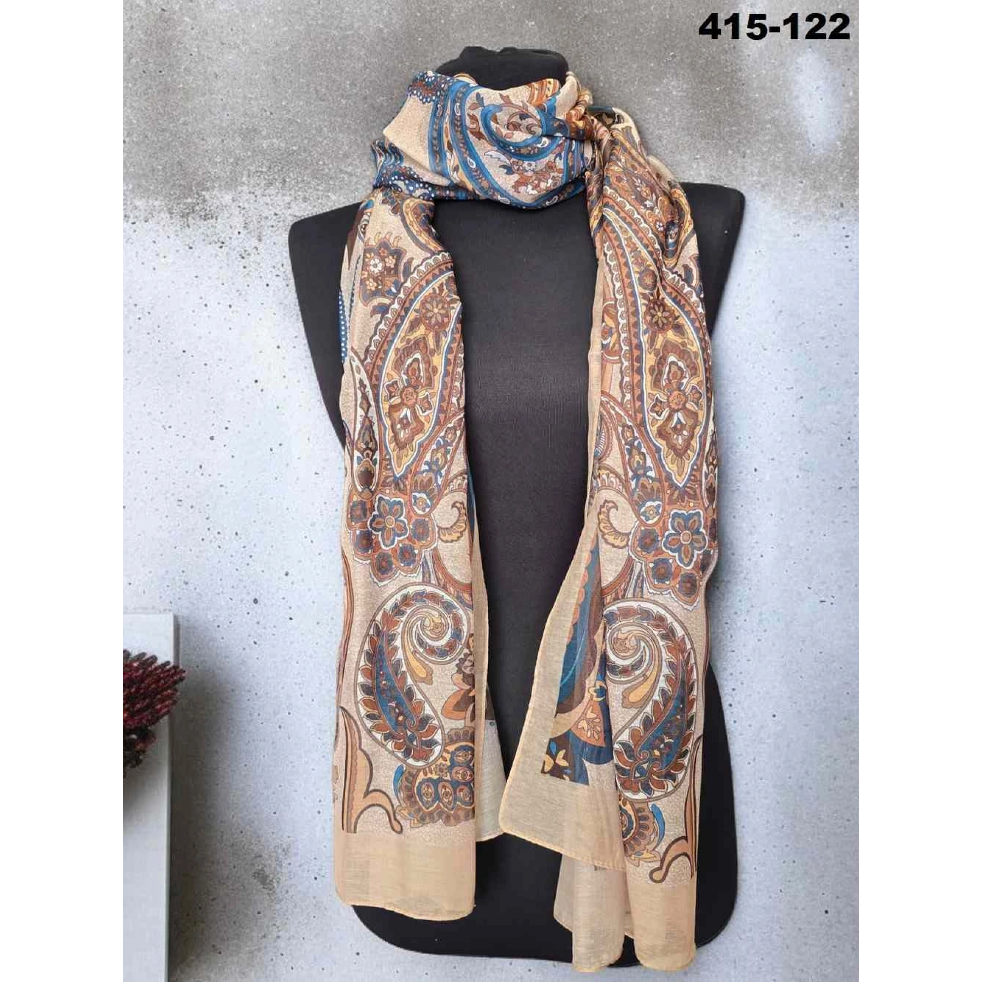 Eylül İpek Etnik Desen Soft Şal 415-122