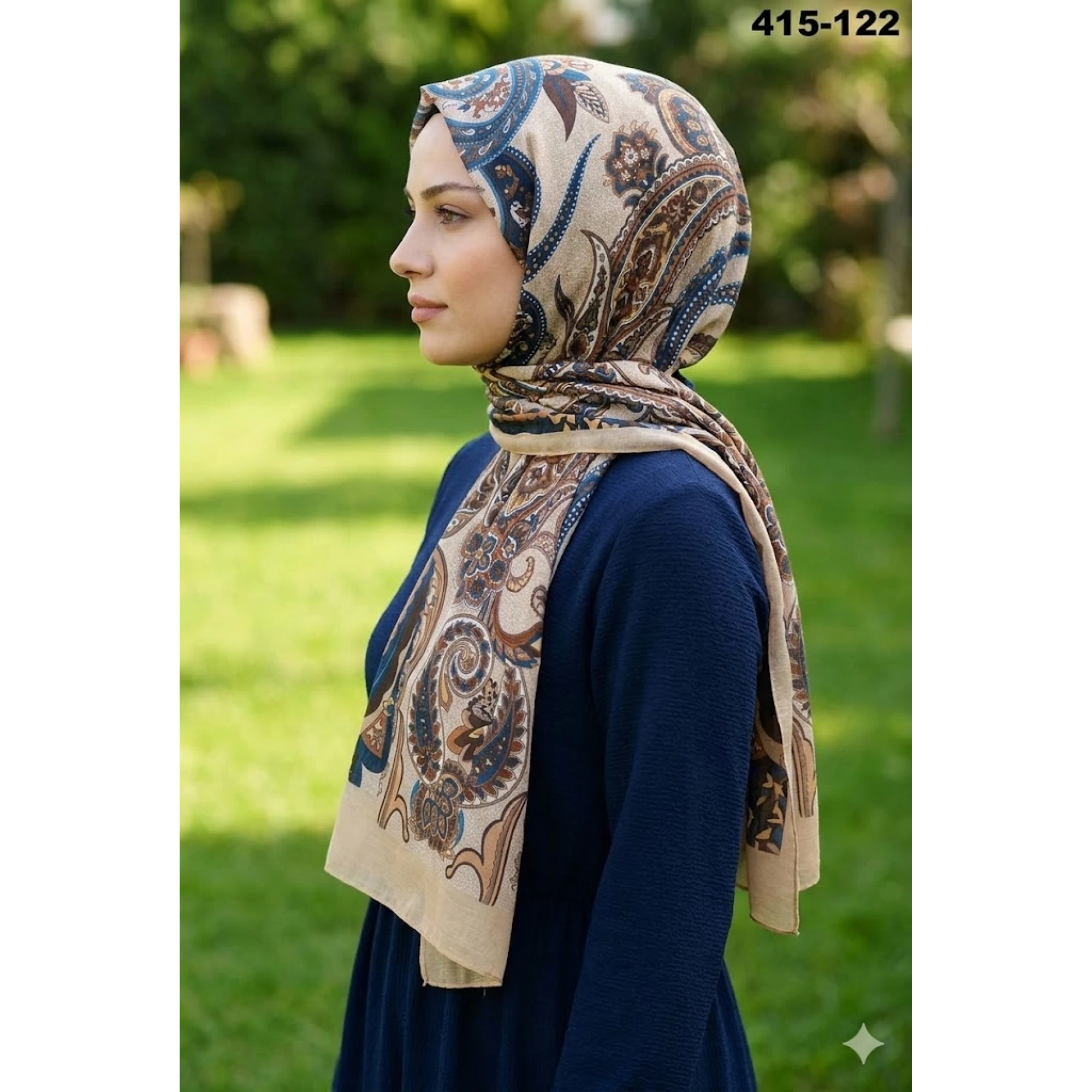 Eylül İpek Etnik Desen Soft Şal 415-122