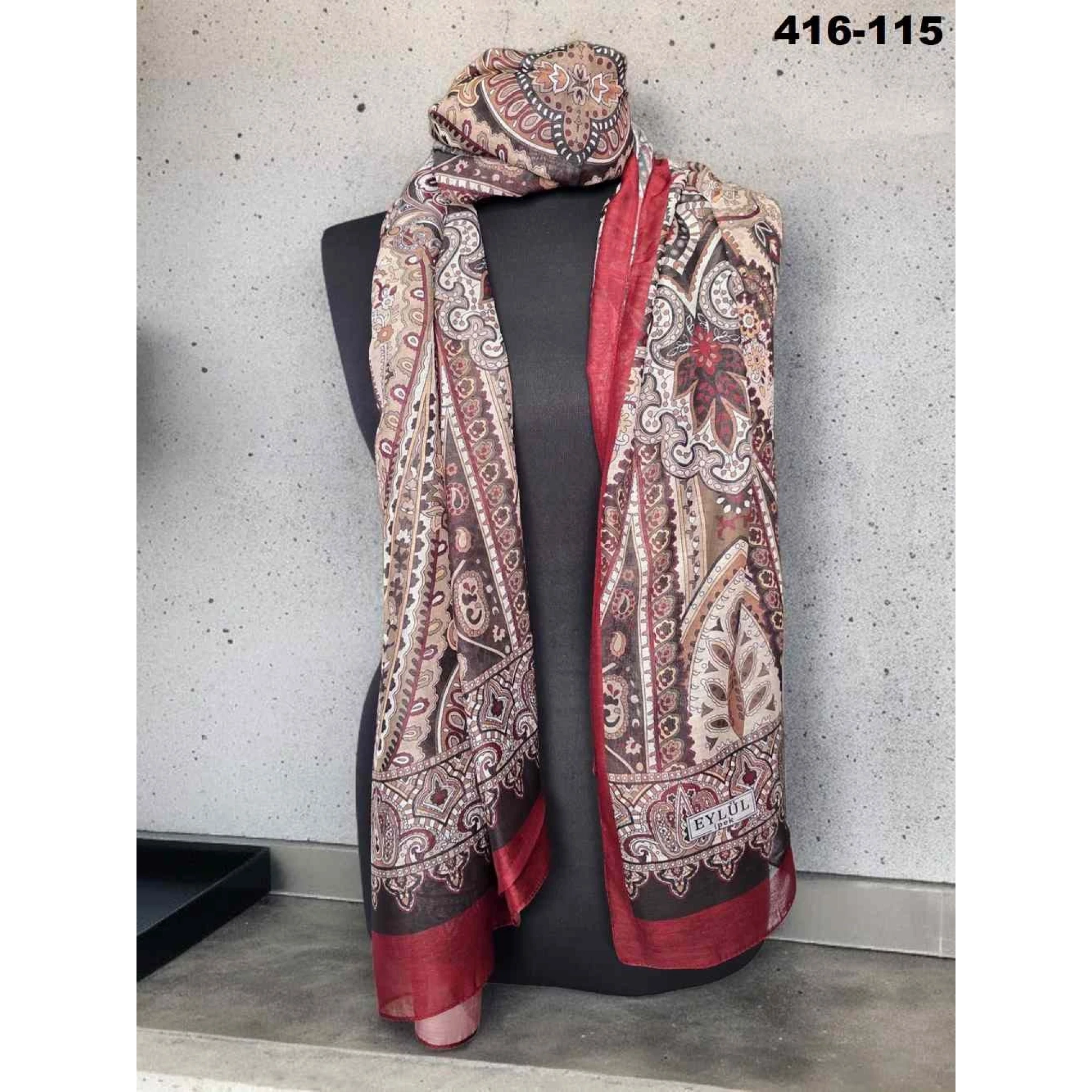 Eylül İpek Etnik Desen Soft Şal 416-115