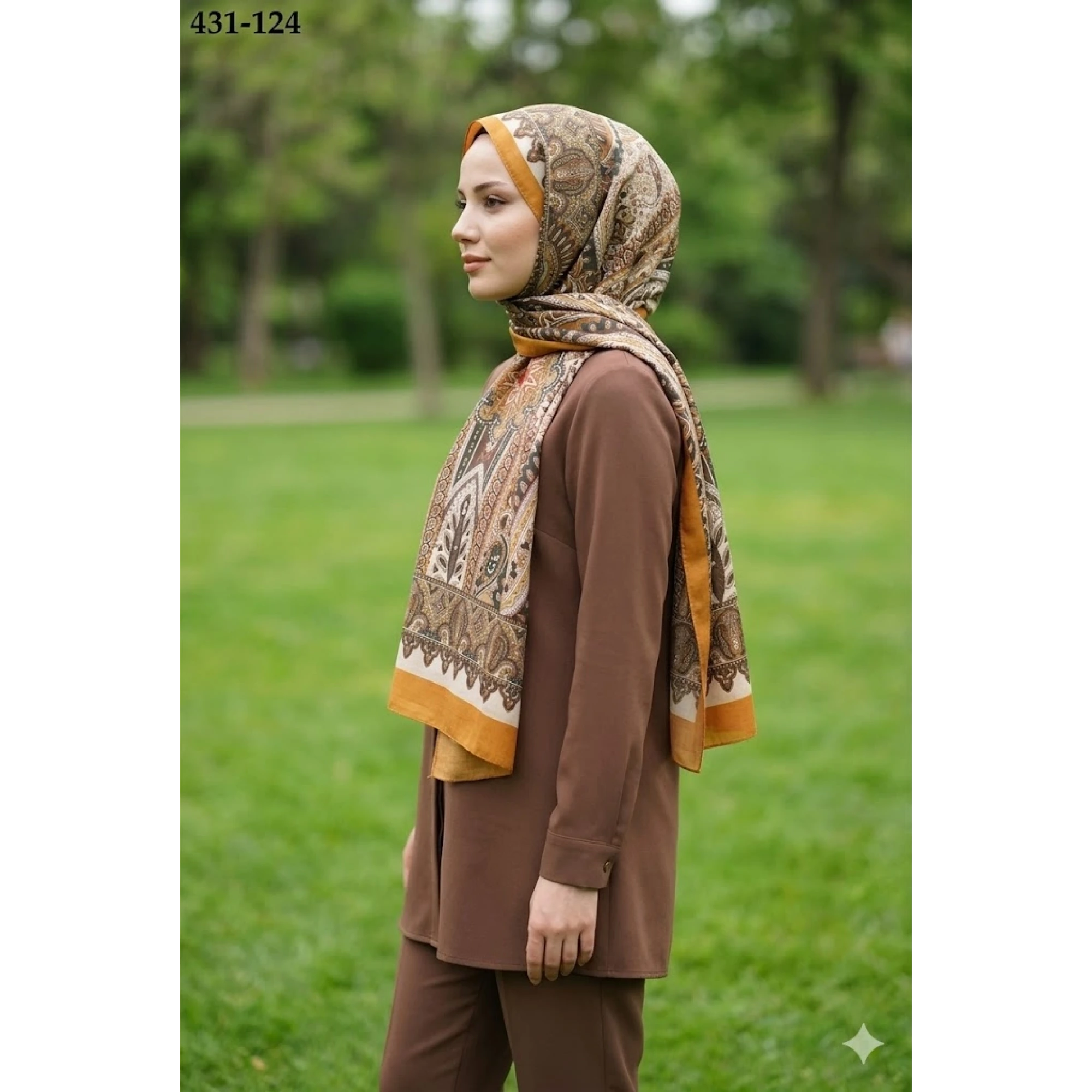 Eylül İpek Etnik Desen Soft Şal 431-124