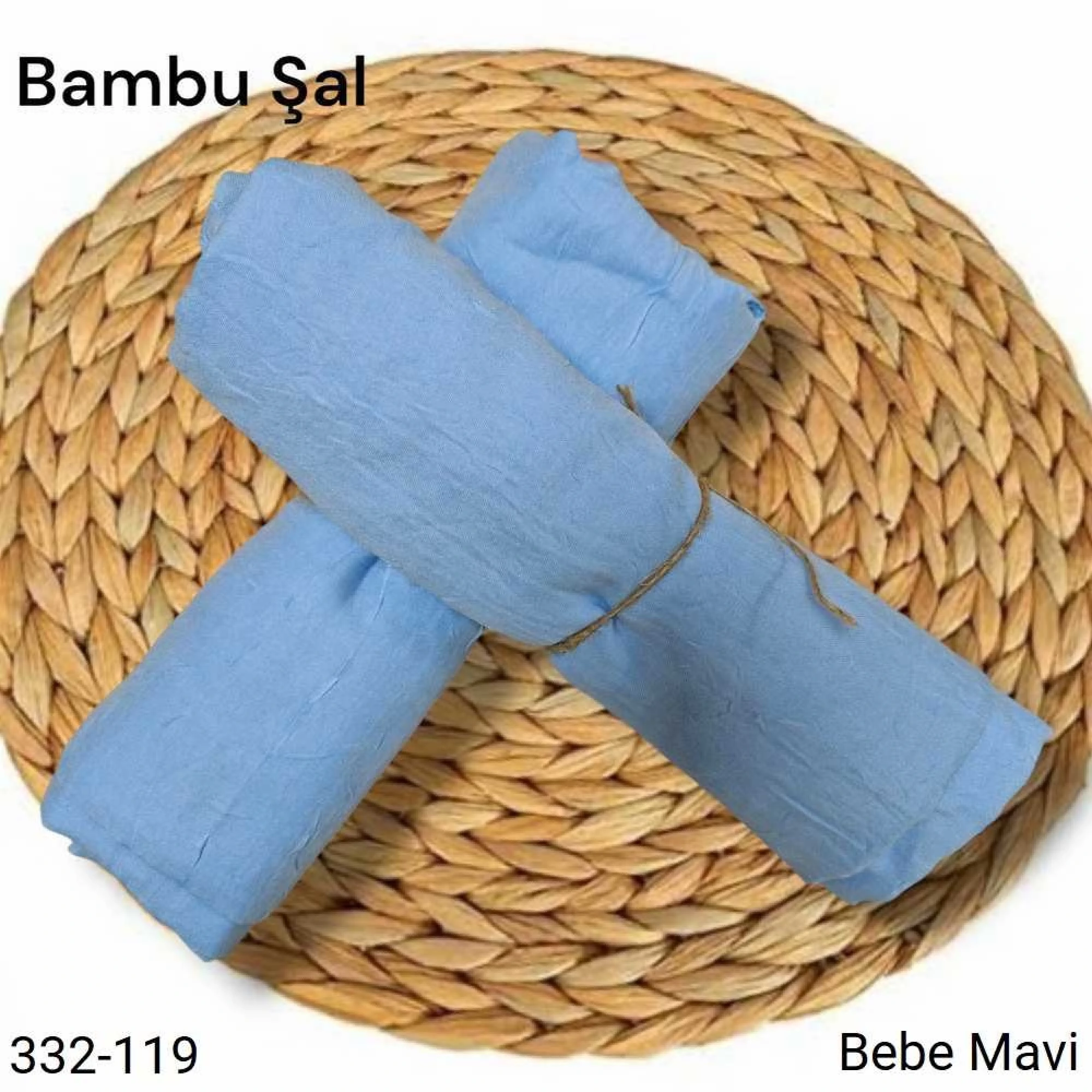 Bambu Kraş Şal (Bebe Mavisi) 332-119
