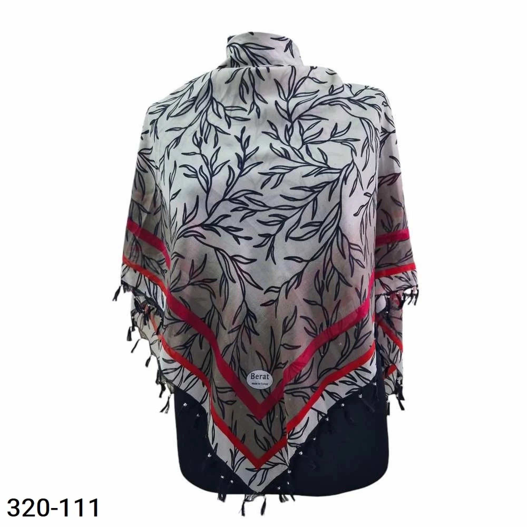 Berat Desenli Sökme Boncuklu Eşarp 320-111