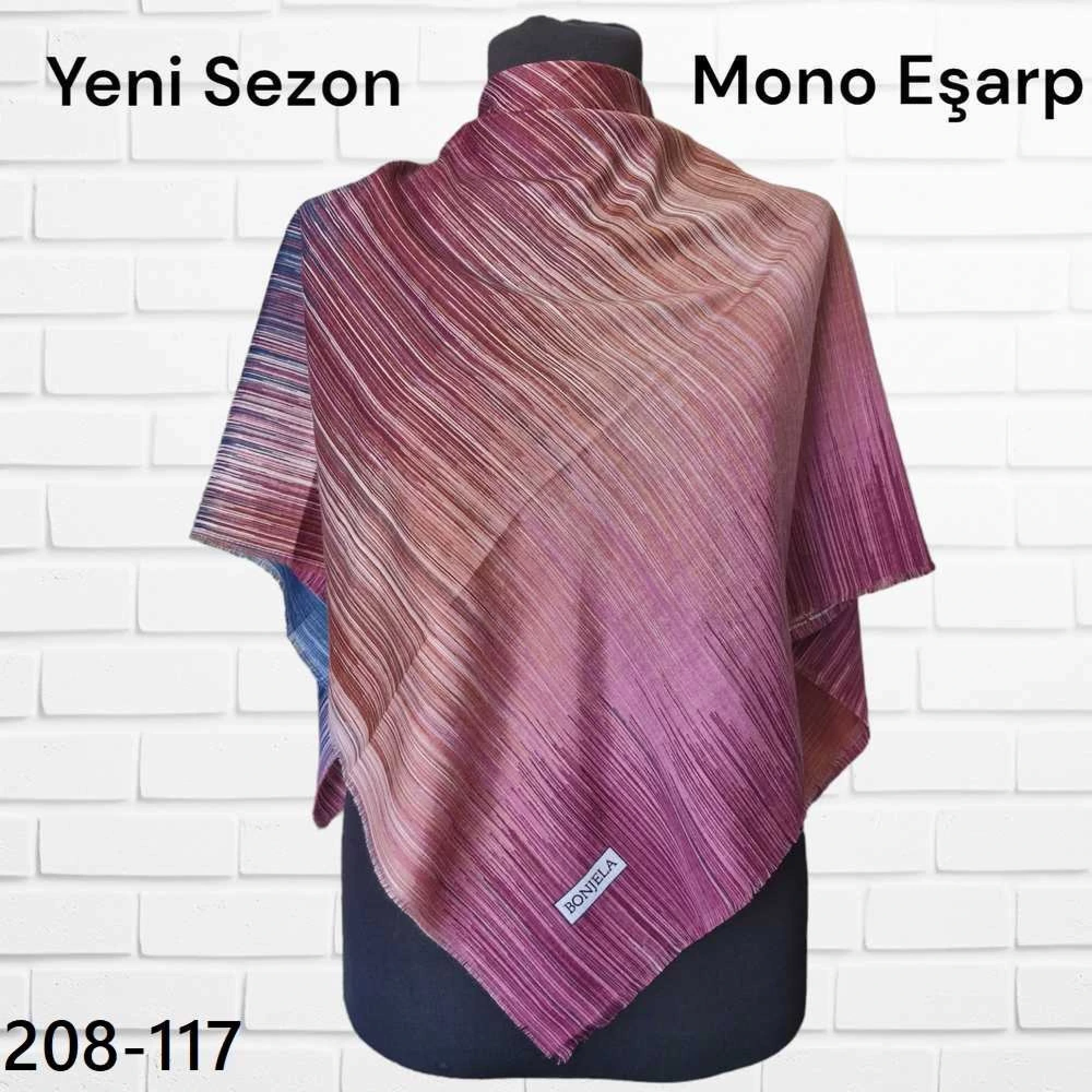 Bonjela Desenli Mono Eşarp 208-117
