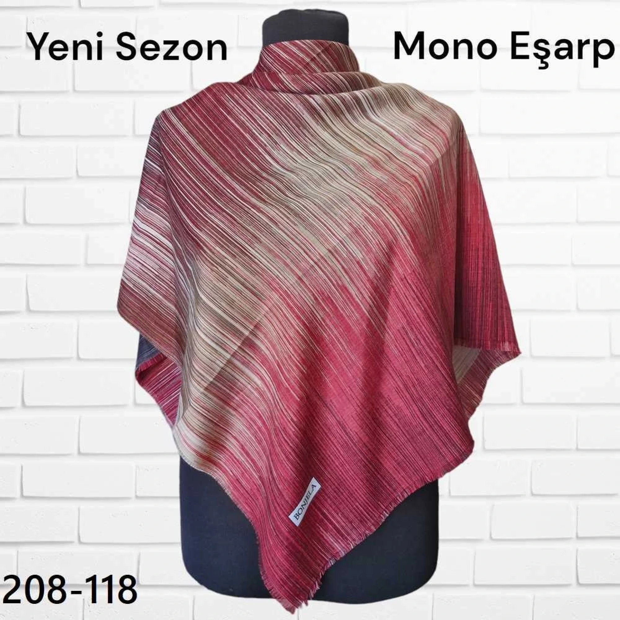 Bonjela Desenli Mono Eşarp 208-118