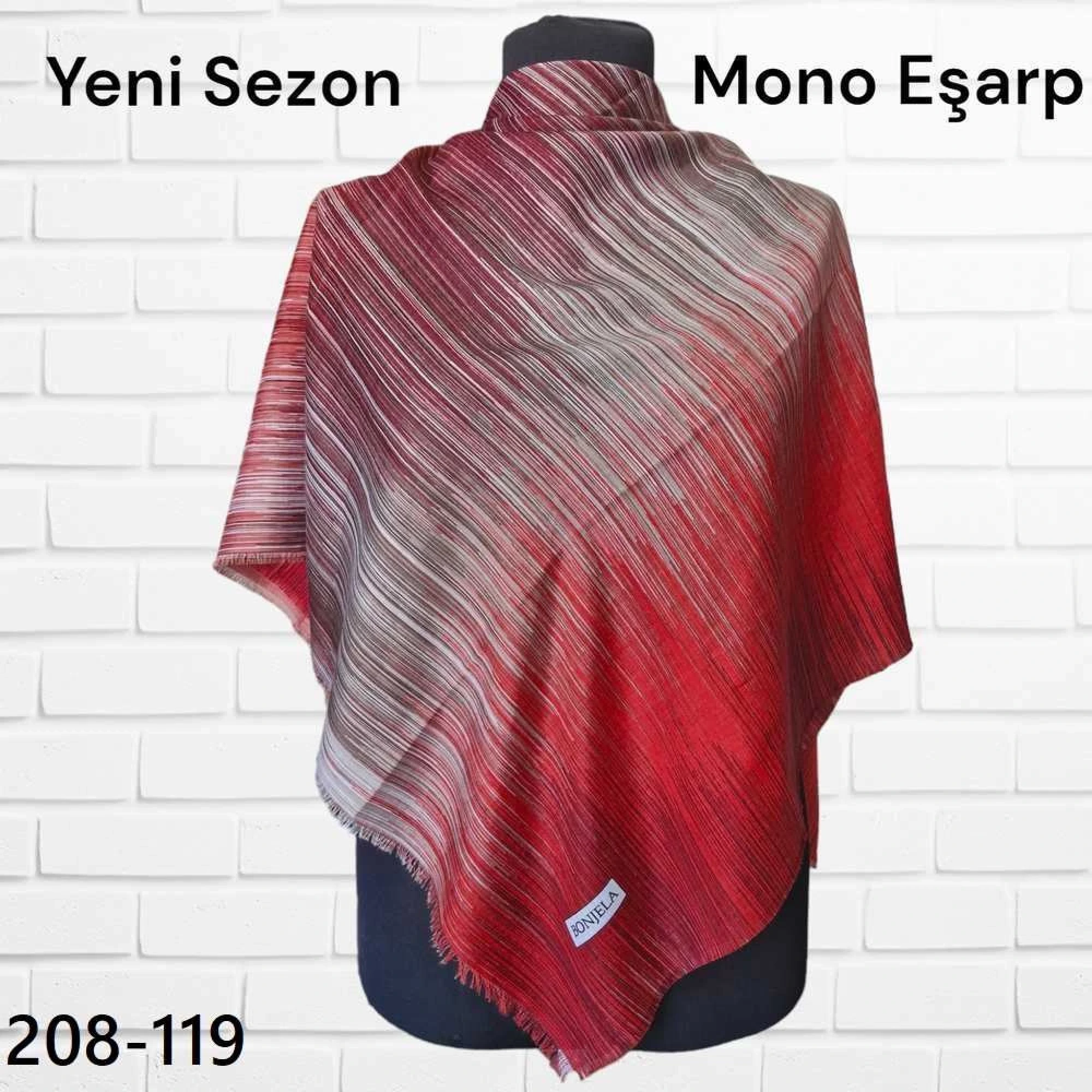 Bonjela Desenli Mono Eşarp 208-119