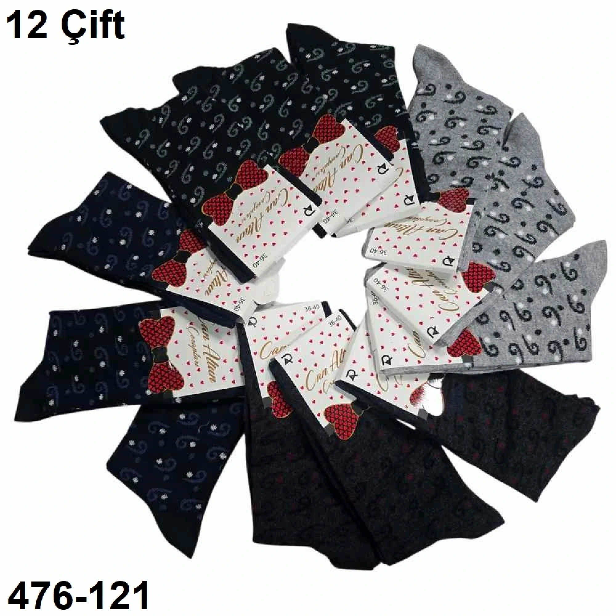 Can Altun Bayan Soket Çorap 12 Çift 476-121