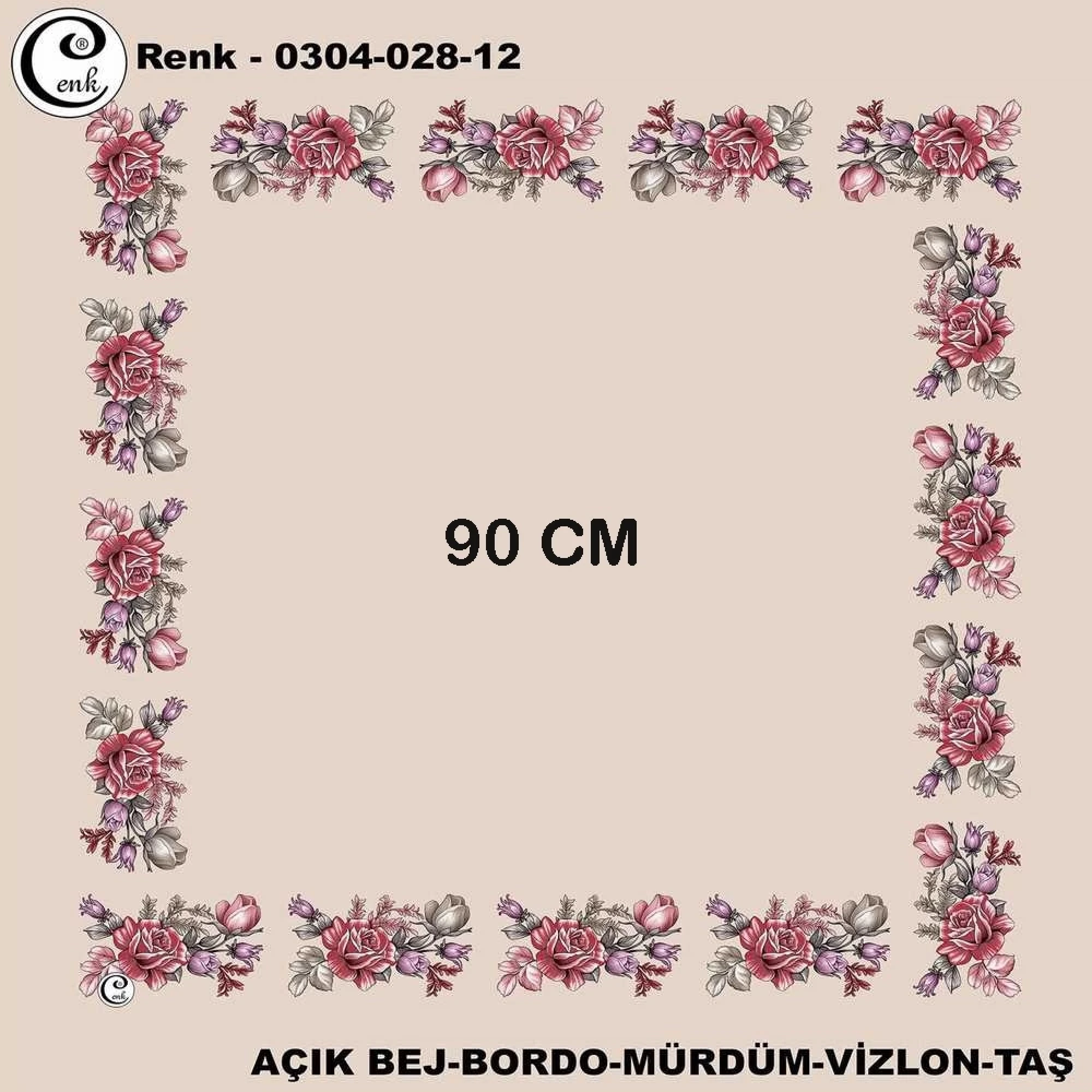 Cenk 90 CM İçi Boş Oyalık Yazma 028-12