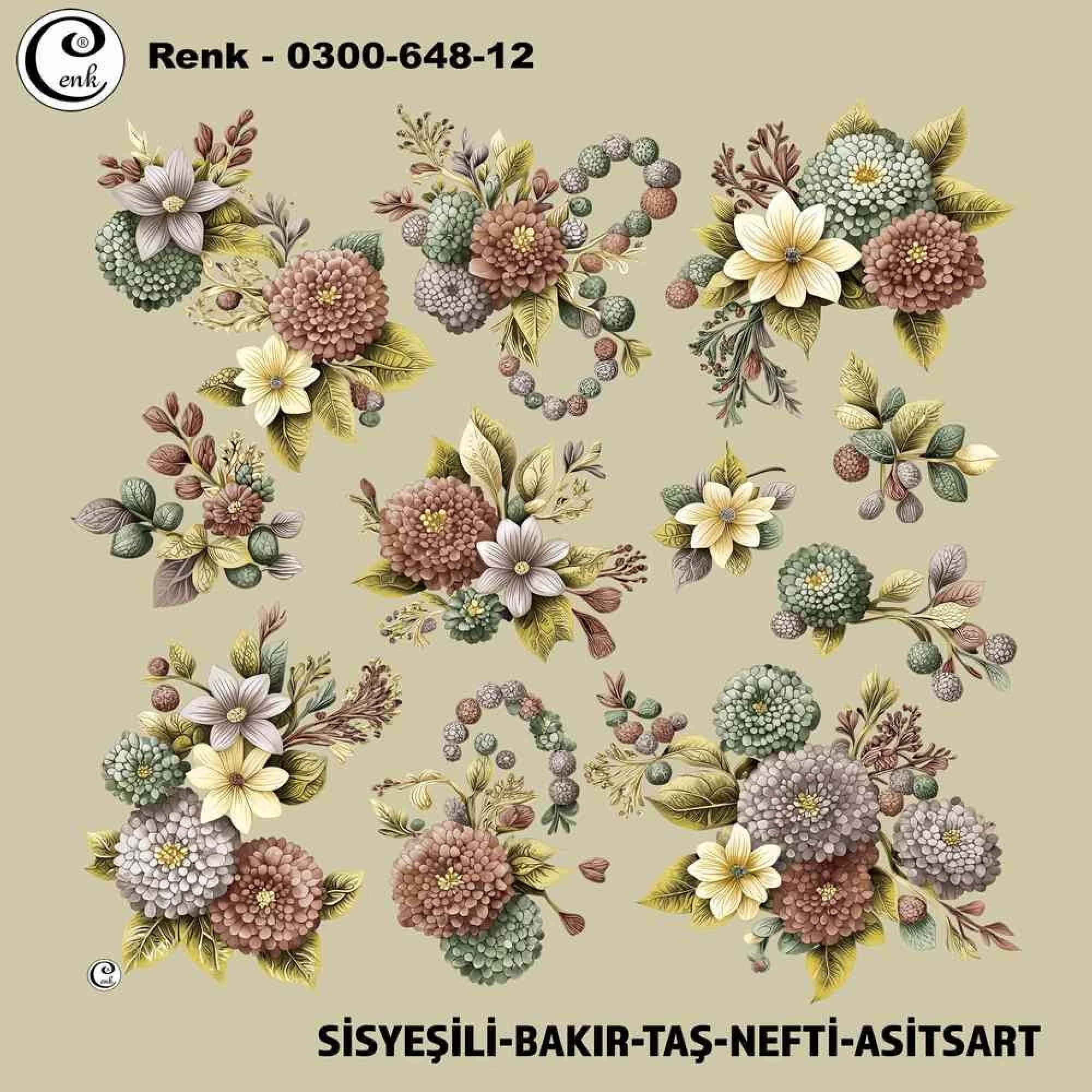 Cenk Desenli Oyalık Yazma 648-12
