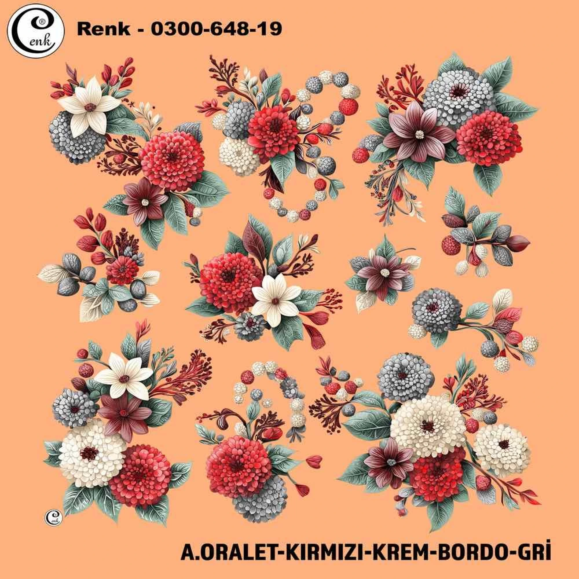 Cenk Desenli Oyalık Yazma 648-19