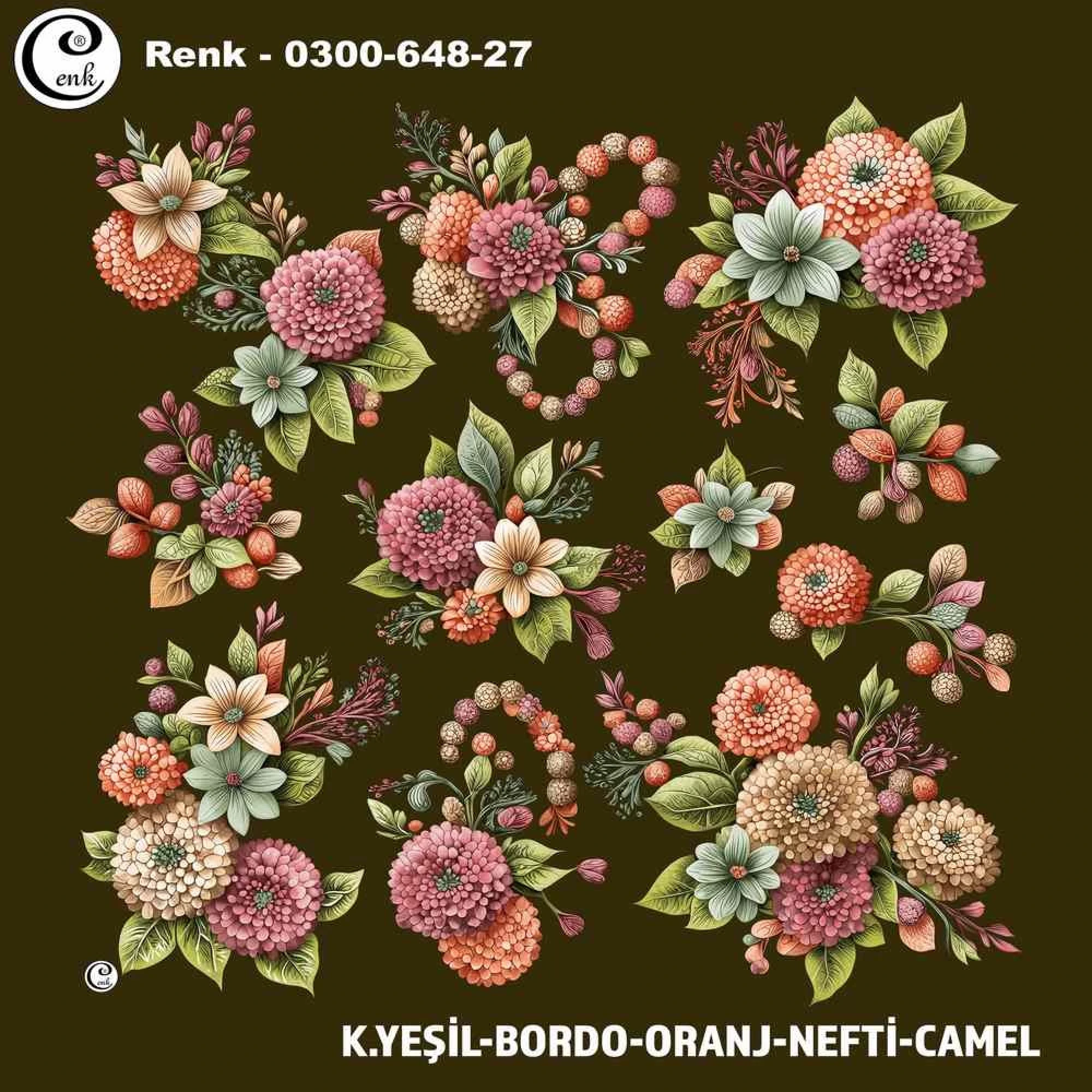 Cenk Desenli Oyalık Yazma 648-27