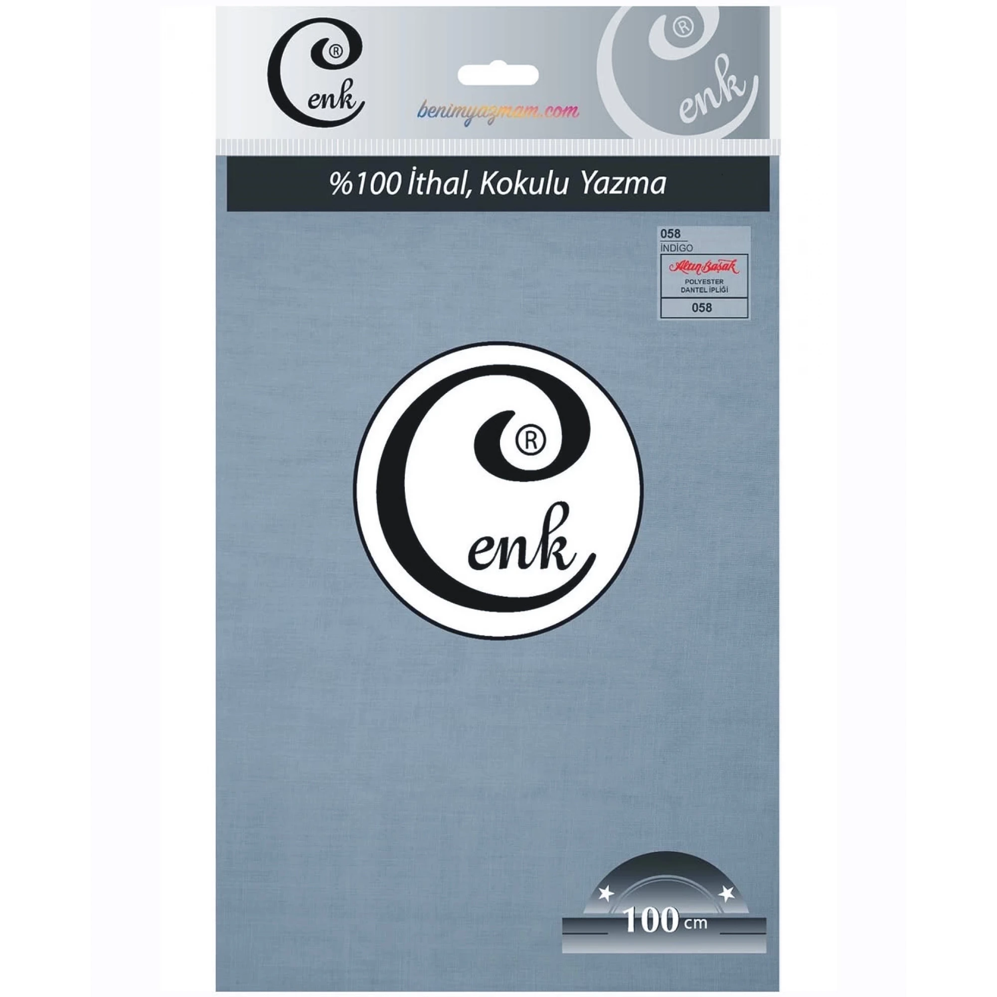 Cenk Düz Renk Poşetli Oyalık Yazma (indigo) cenk-duz-058