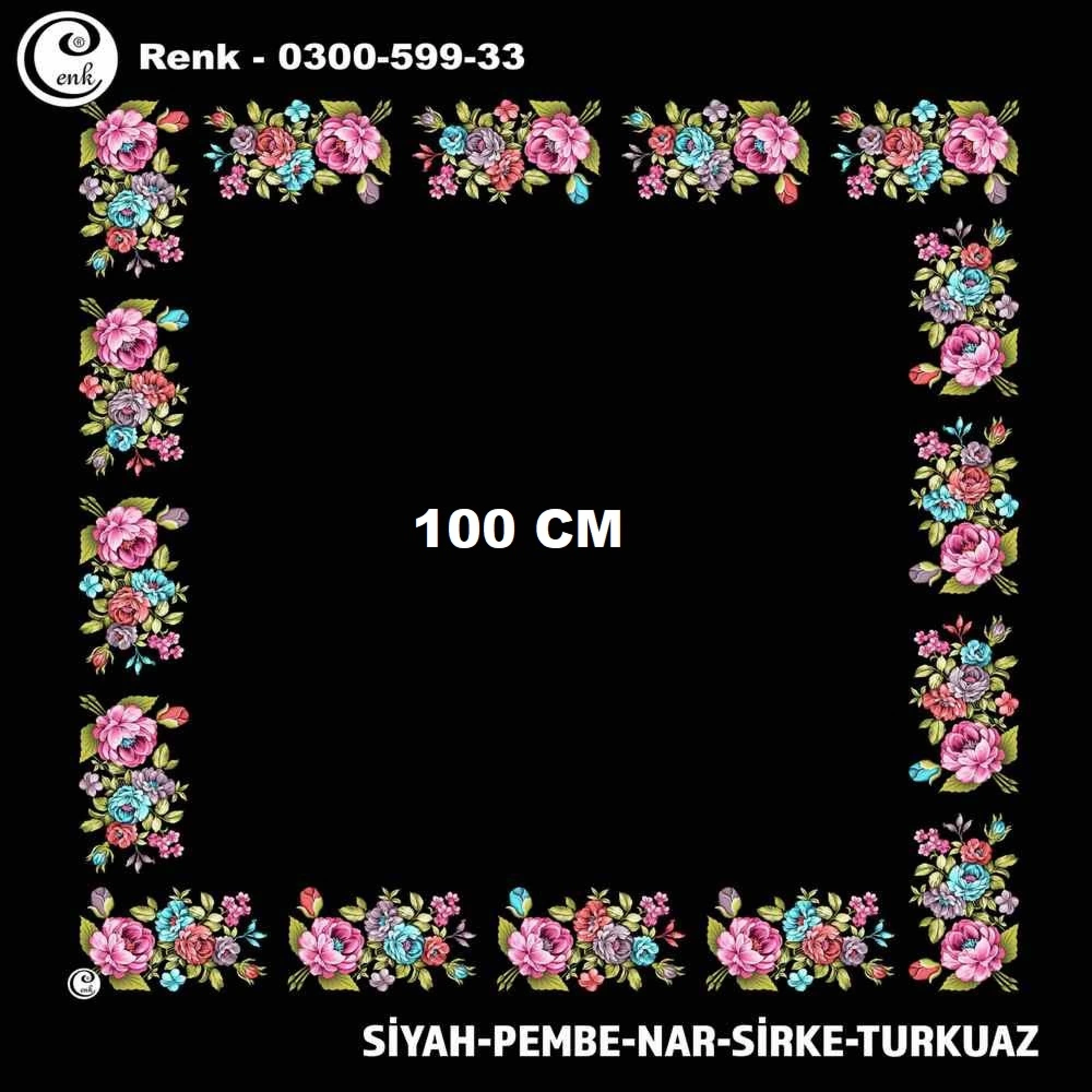Cenk İçi Boş Oyalık Yazma (100 Cm) 599-33