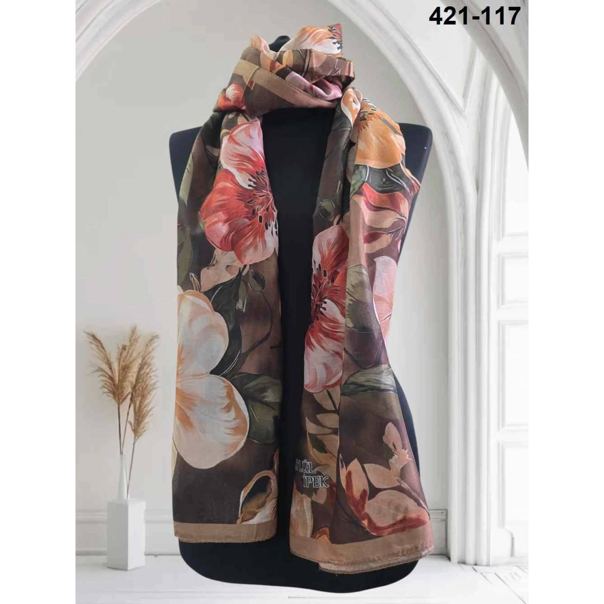 Eylül İpek Çiçek Desen Soft Şal 421-117