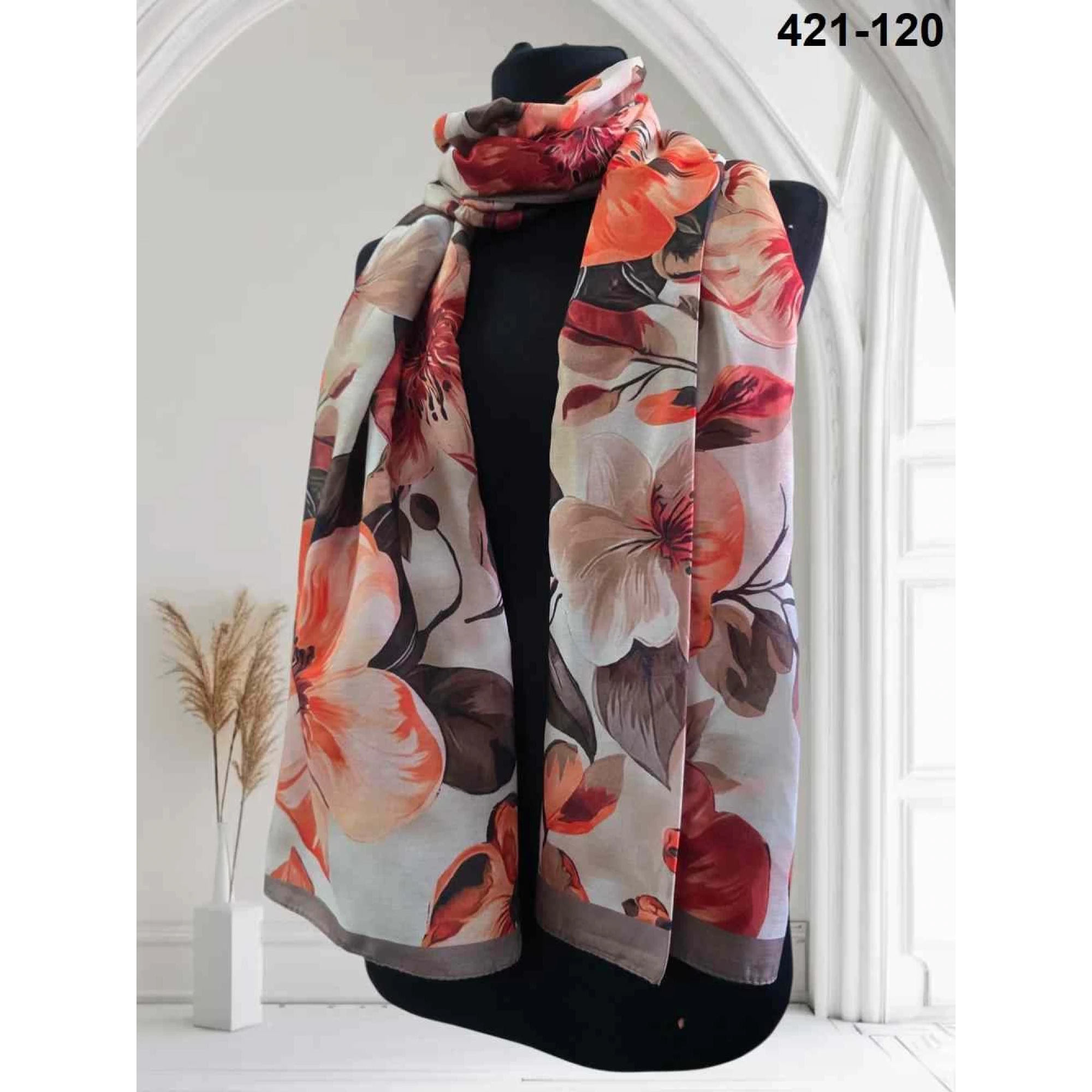 Eylül İpek Çiçek Desen Soft Şal 421-120