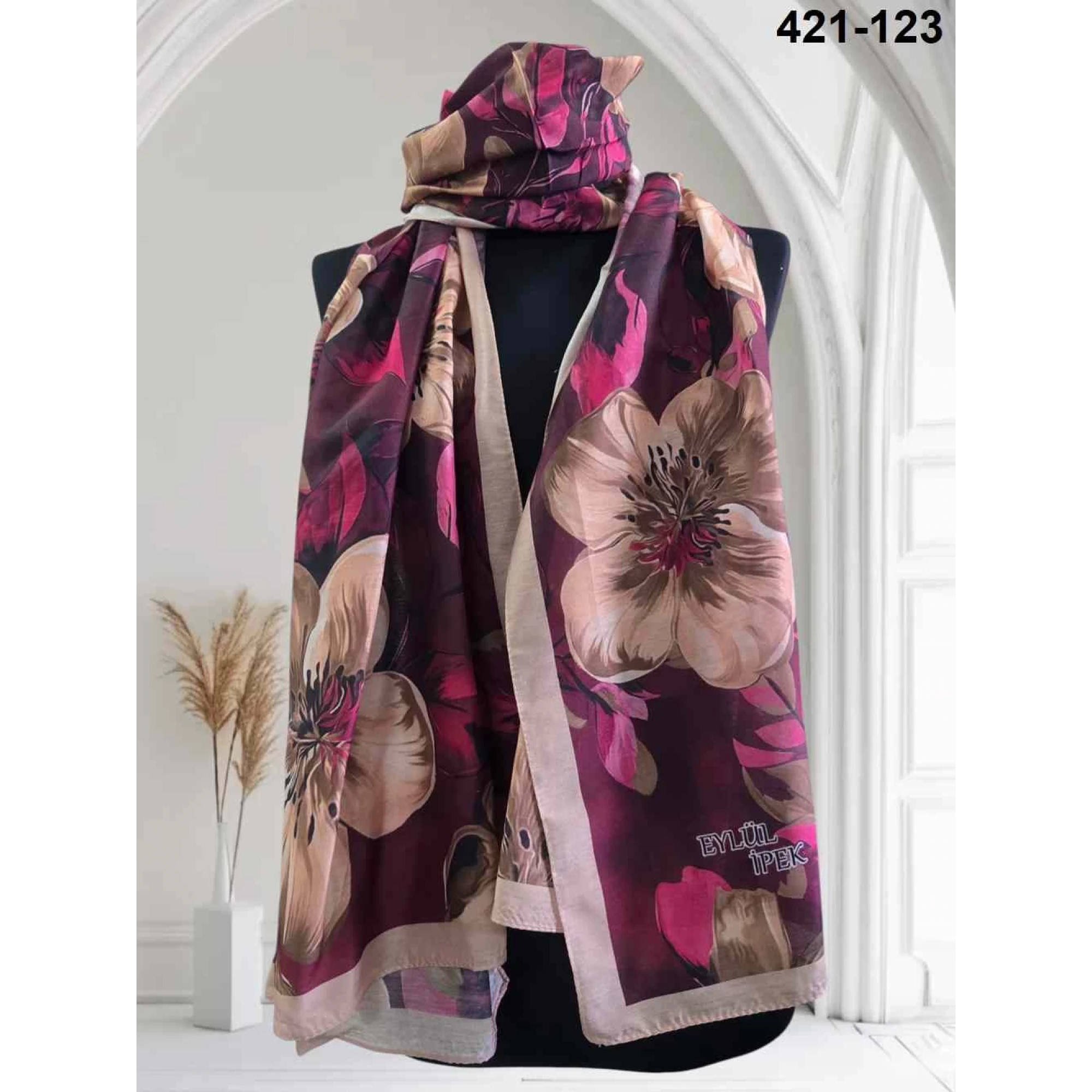 Eylül İpek Çiçek Desen Soft Şal 421-123