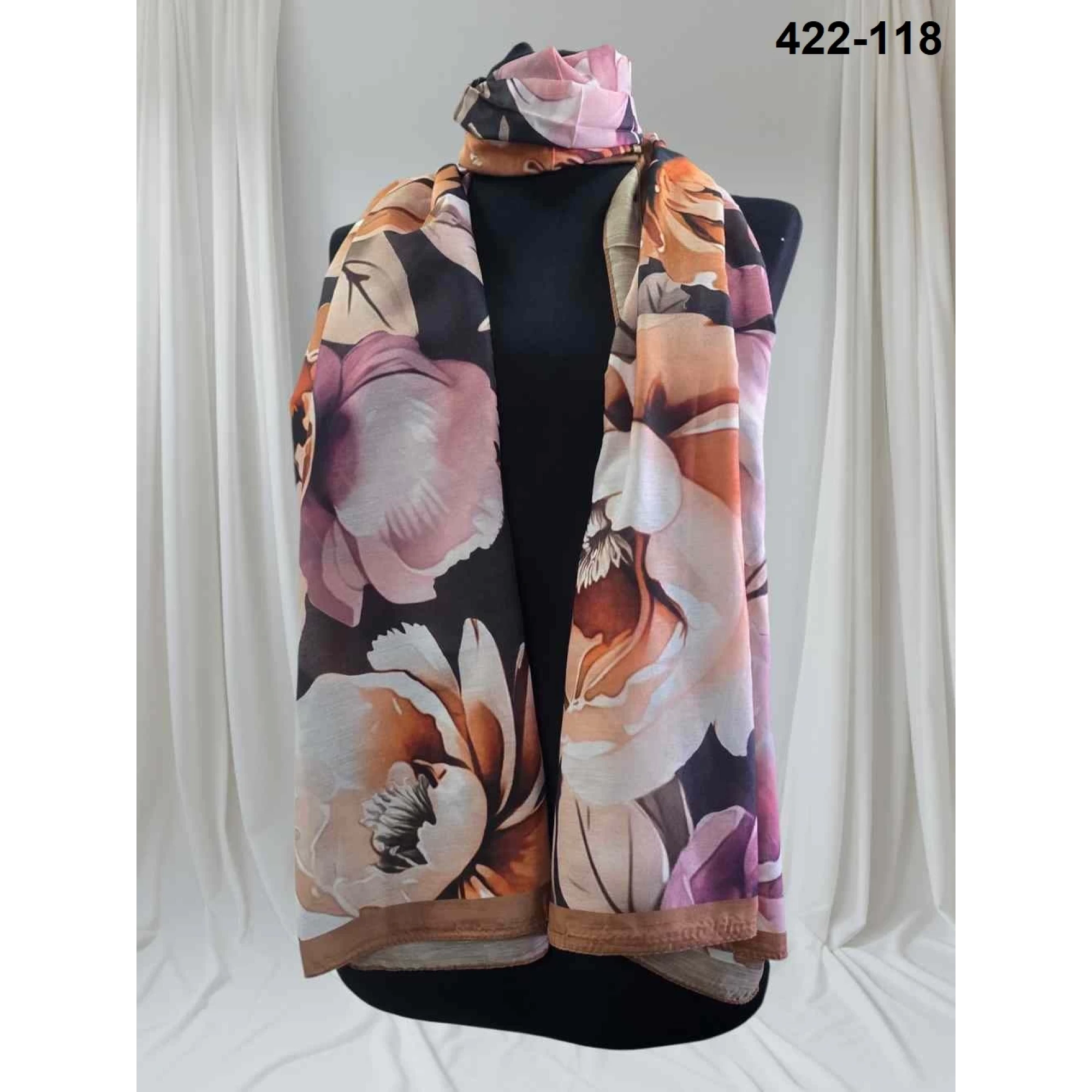 Eylül İpek Çiçek Desen Soft Şal 422-118