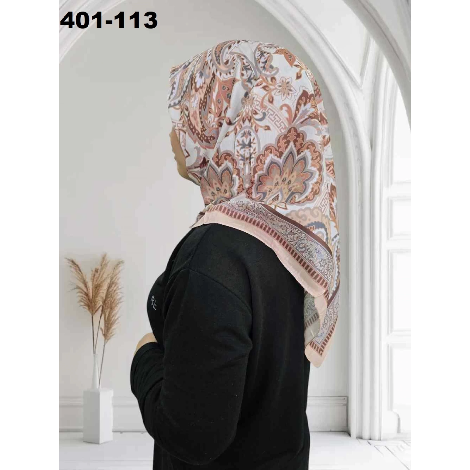 Eylül İpek Etnik Desen Soft Eşarp 401-113
