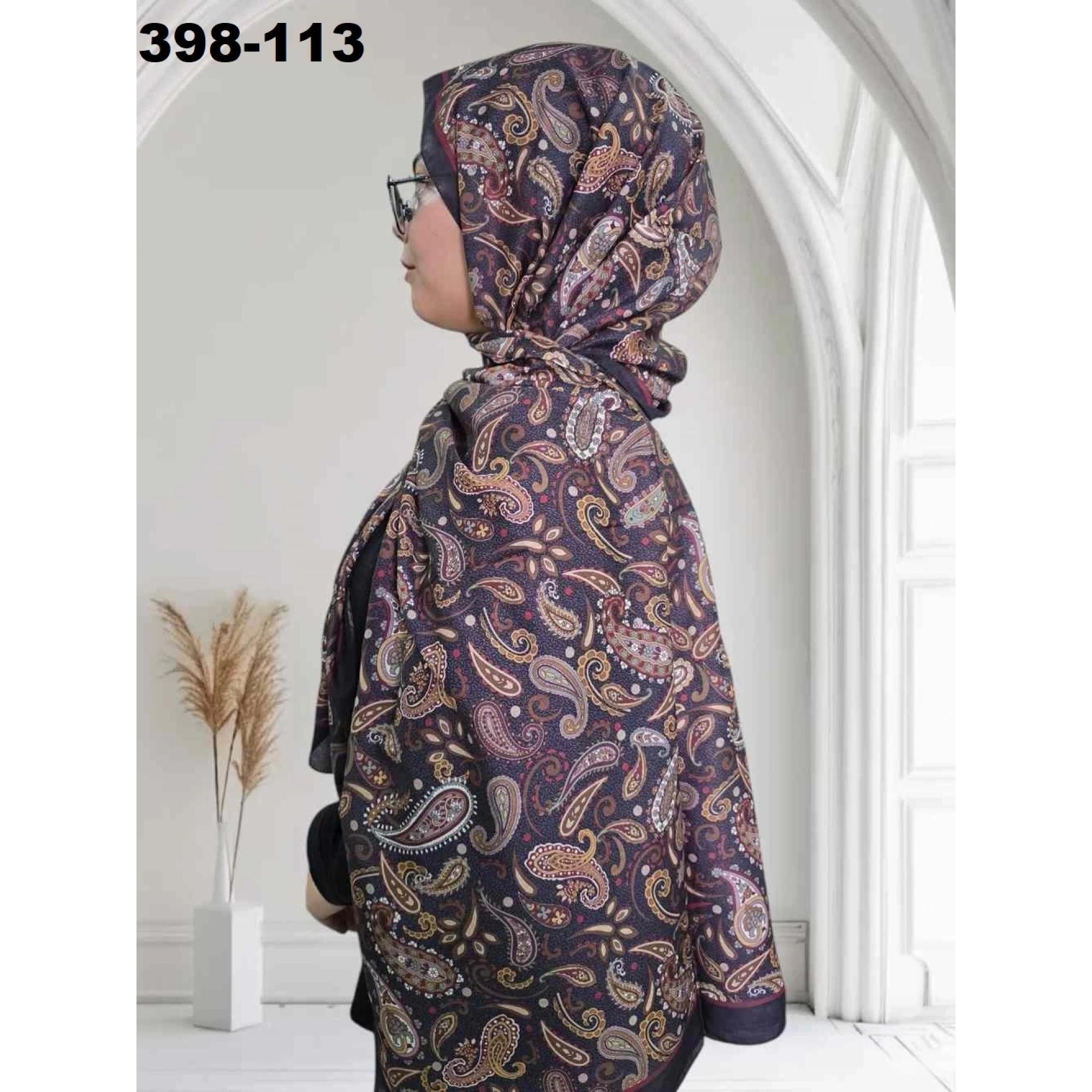 Eylül İpek Etnik Desen Soft Şal 398-113