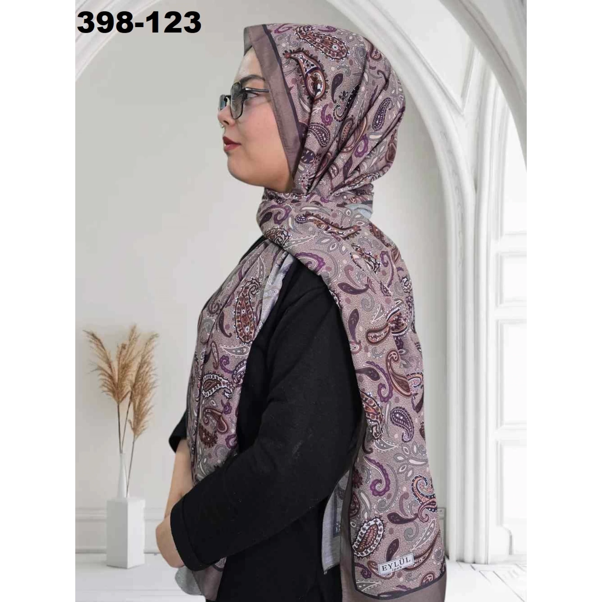 Eylül İpek Etnik Desen Soft Şal 398-123