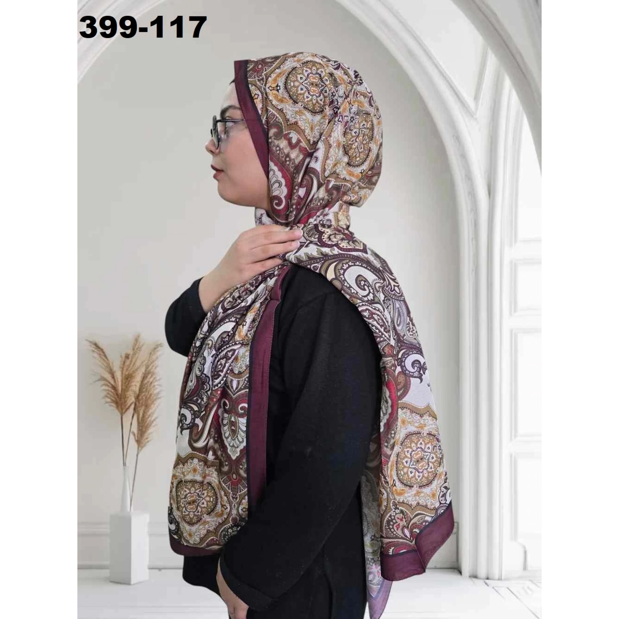 Eylül İpek Etnik Desen Soft Şal 399-117