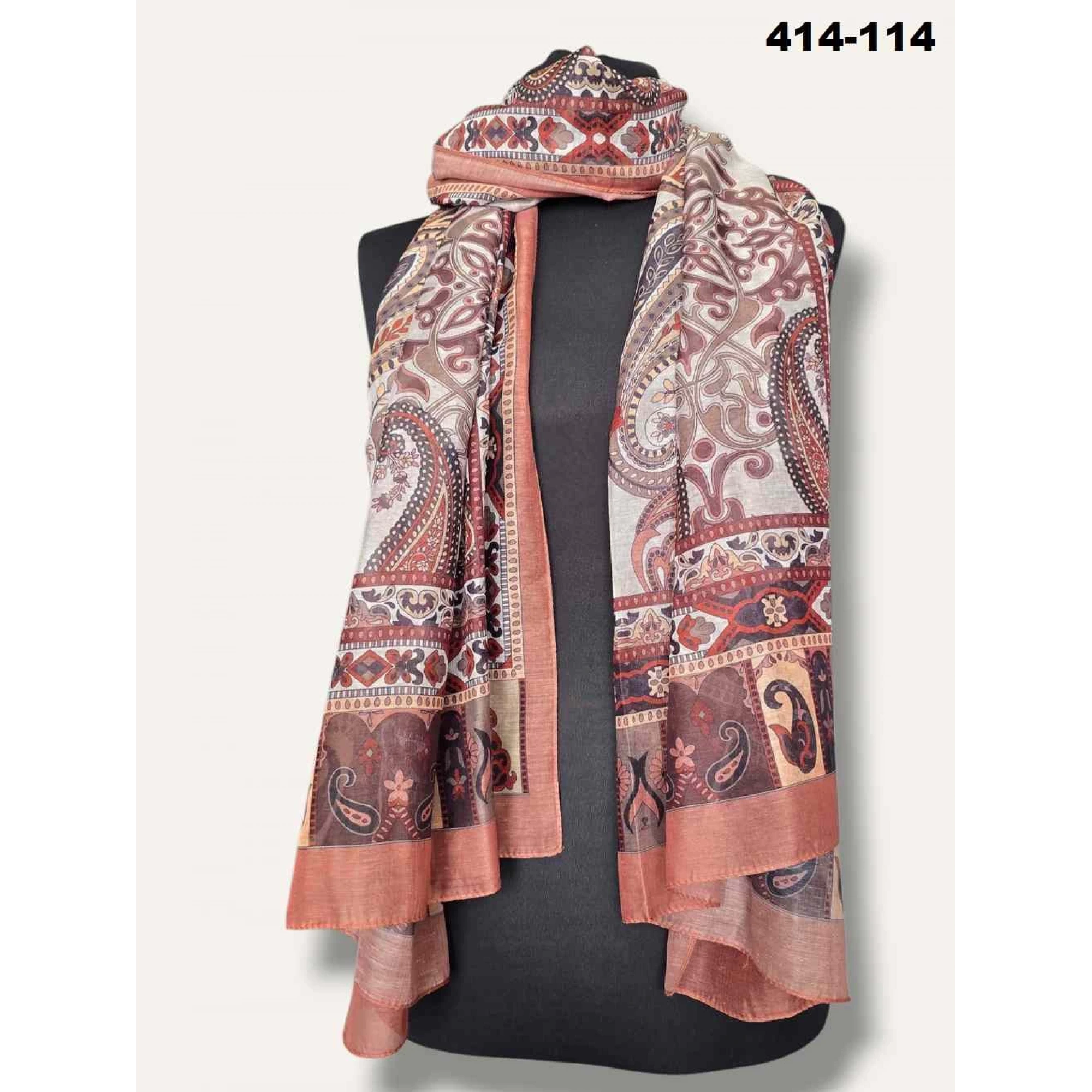 Eylül İpek Etnik Desen Soft Şal 414-114