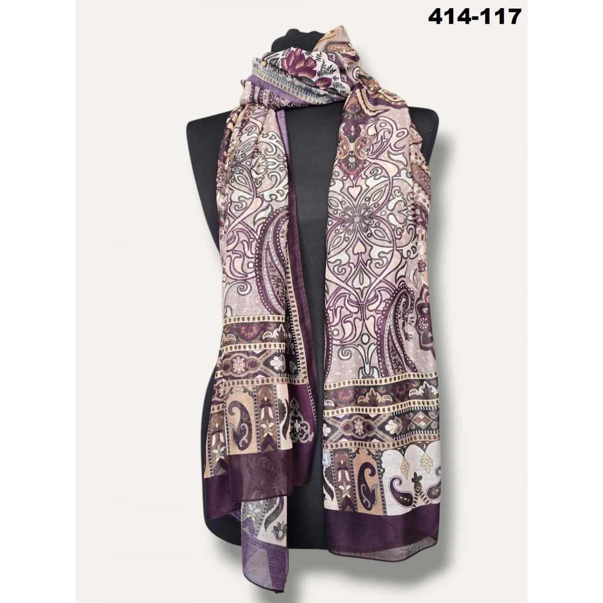 Eylül İpek Etnik Desen Soft Şal 414-117
