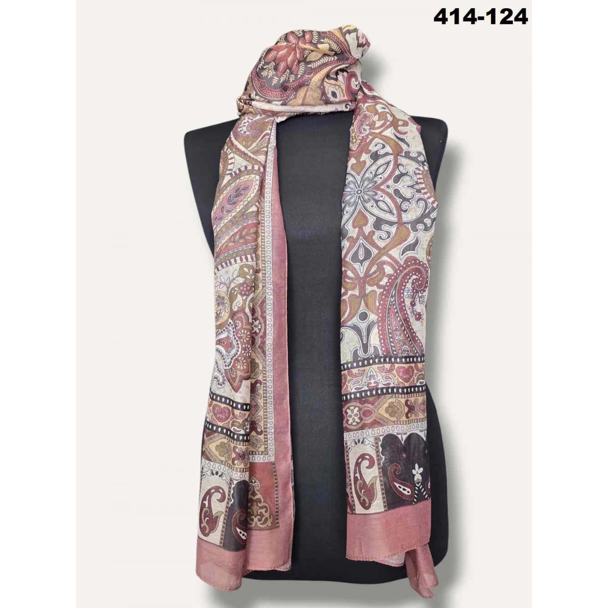 Eylül İpek Etnik Desen Soft Şal 414-124