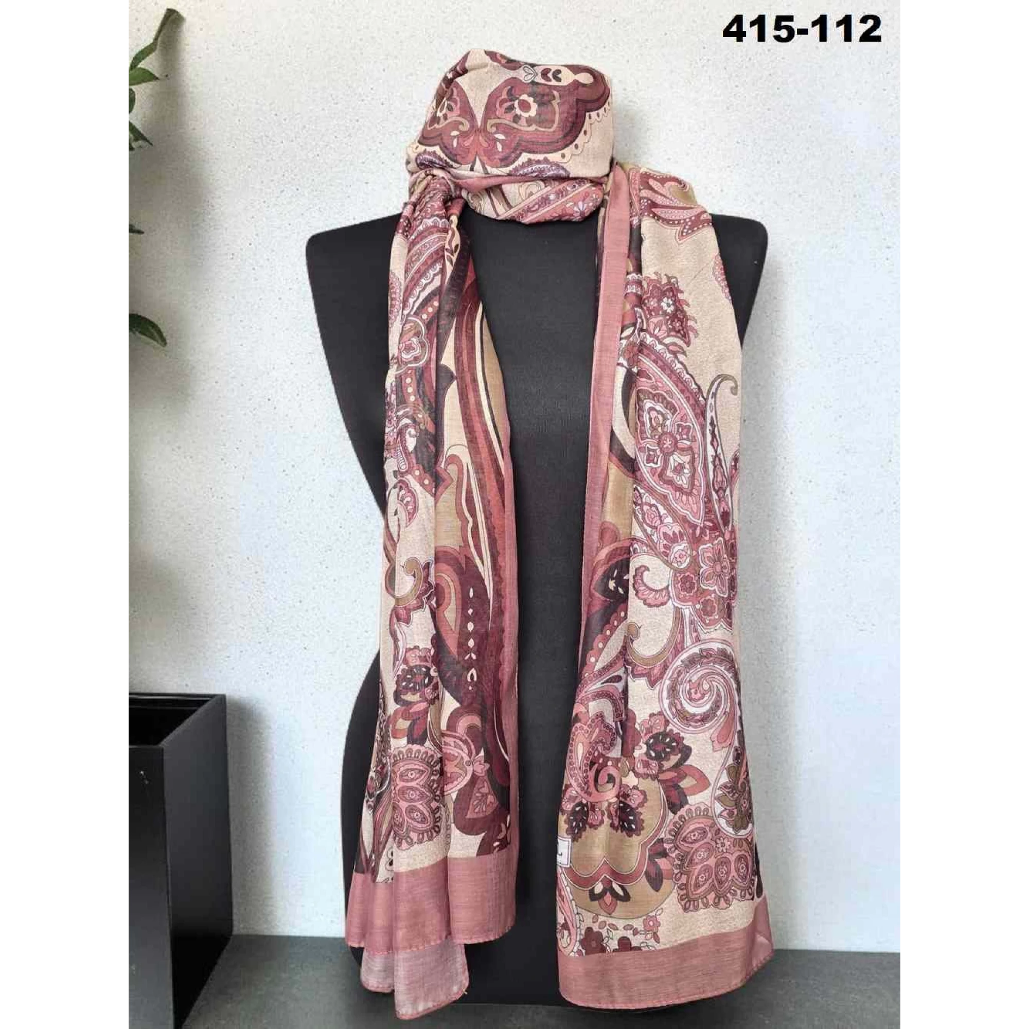 Eylül İpek Etnik Desen Soft Şal 415-112