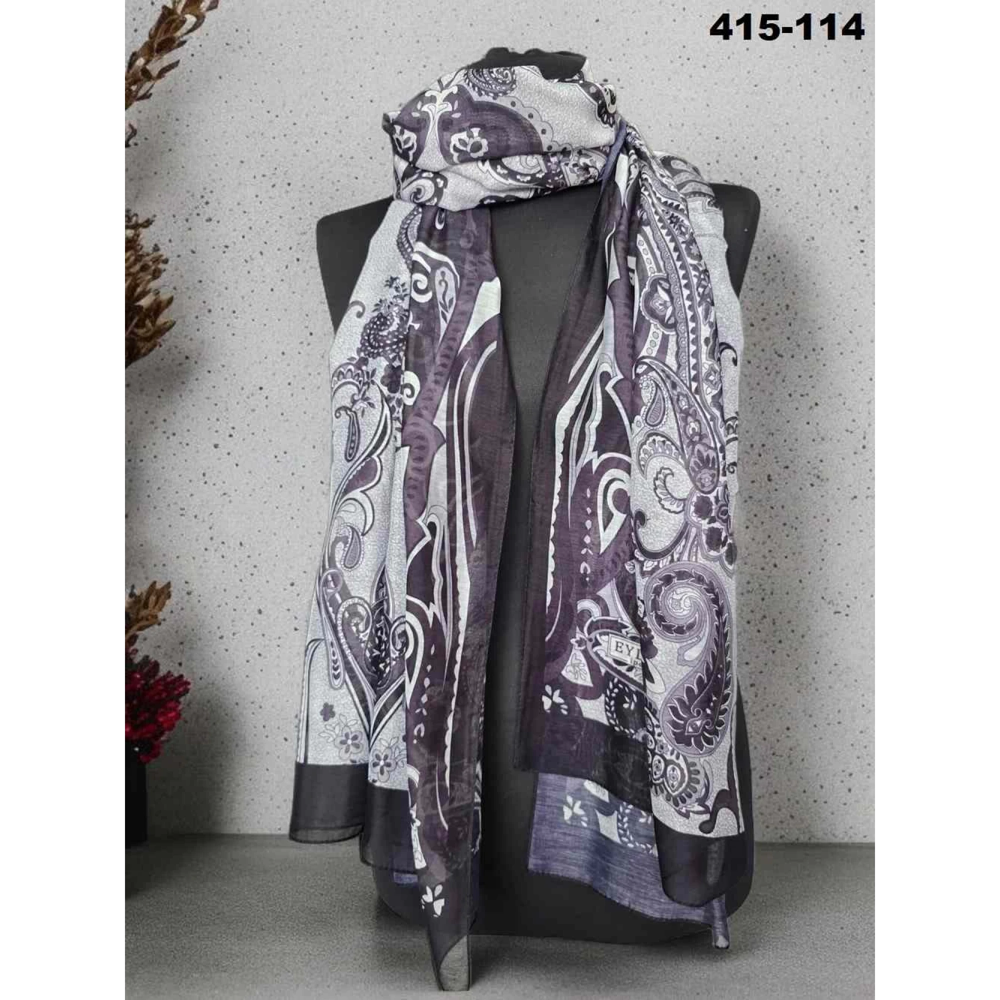 Eylül İpek Etnik Desen Soft Şal 415-114